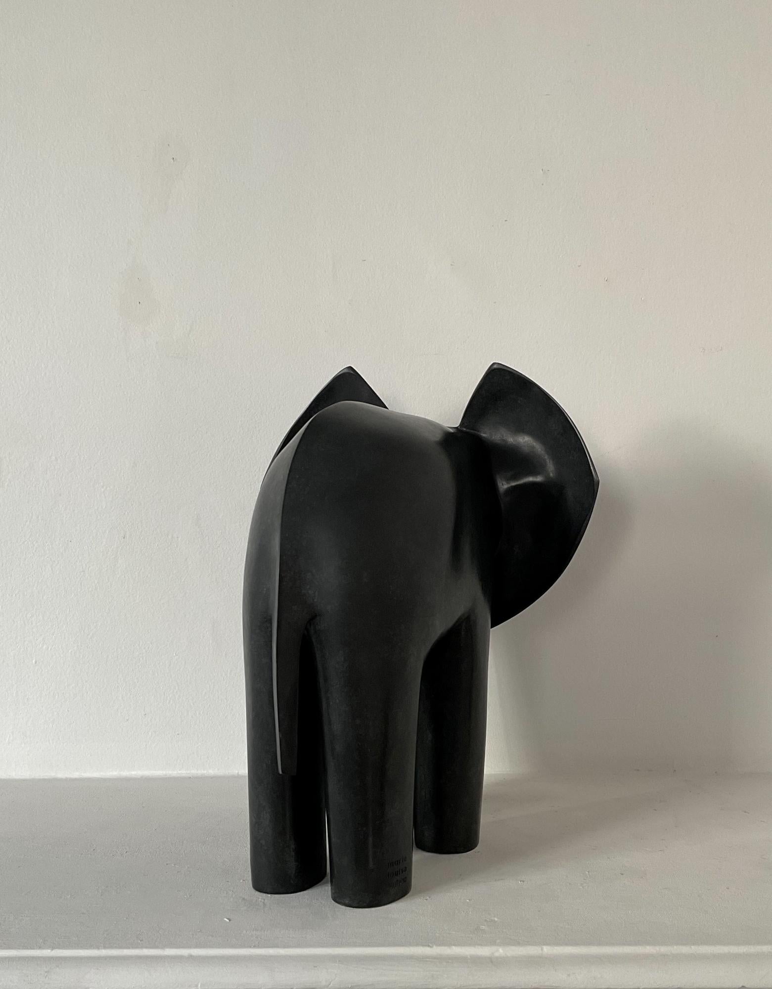 Valentin by Marie Louise Sorbac - Animal bronze sculpture, elephant For Sale 10