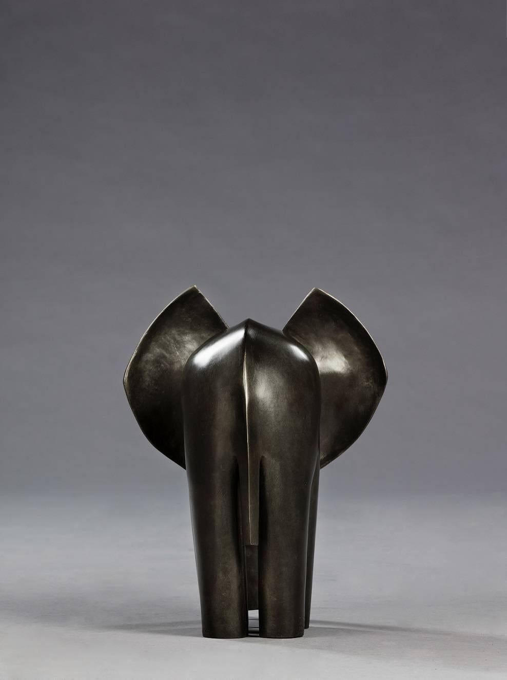 Valentin par Marie Louise Sorbac - Sculpture animalière en bronze, éléphant en vente 2