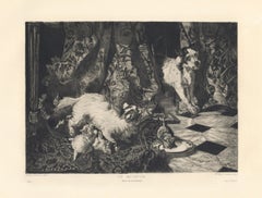 Antique "Un Importun" etching