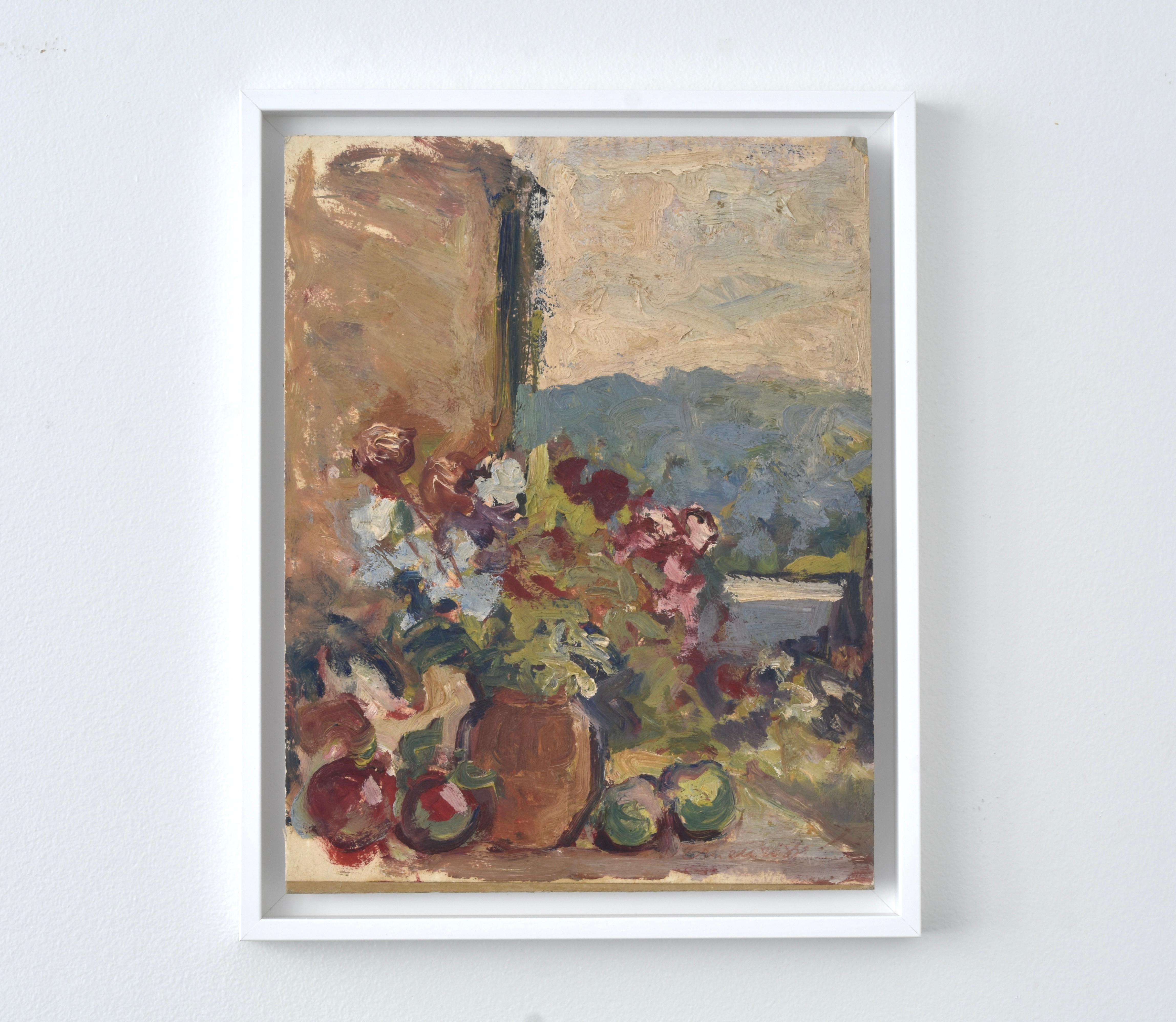 Blumenstrauß, Marie Lucie Nessi, Frau Postimpressionist, Ölgemälde, 1950 (Post-Impressionismus), Painting, von marie lucie NESSI