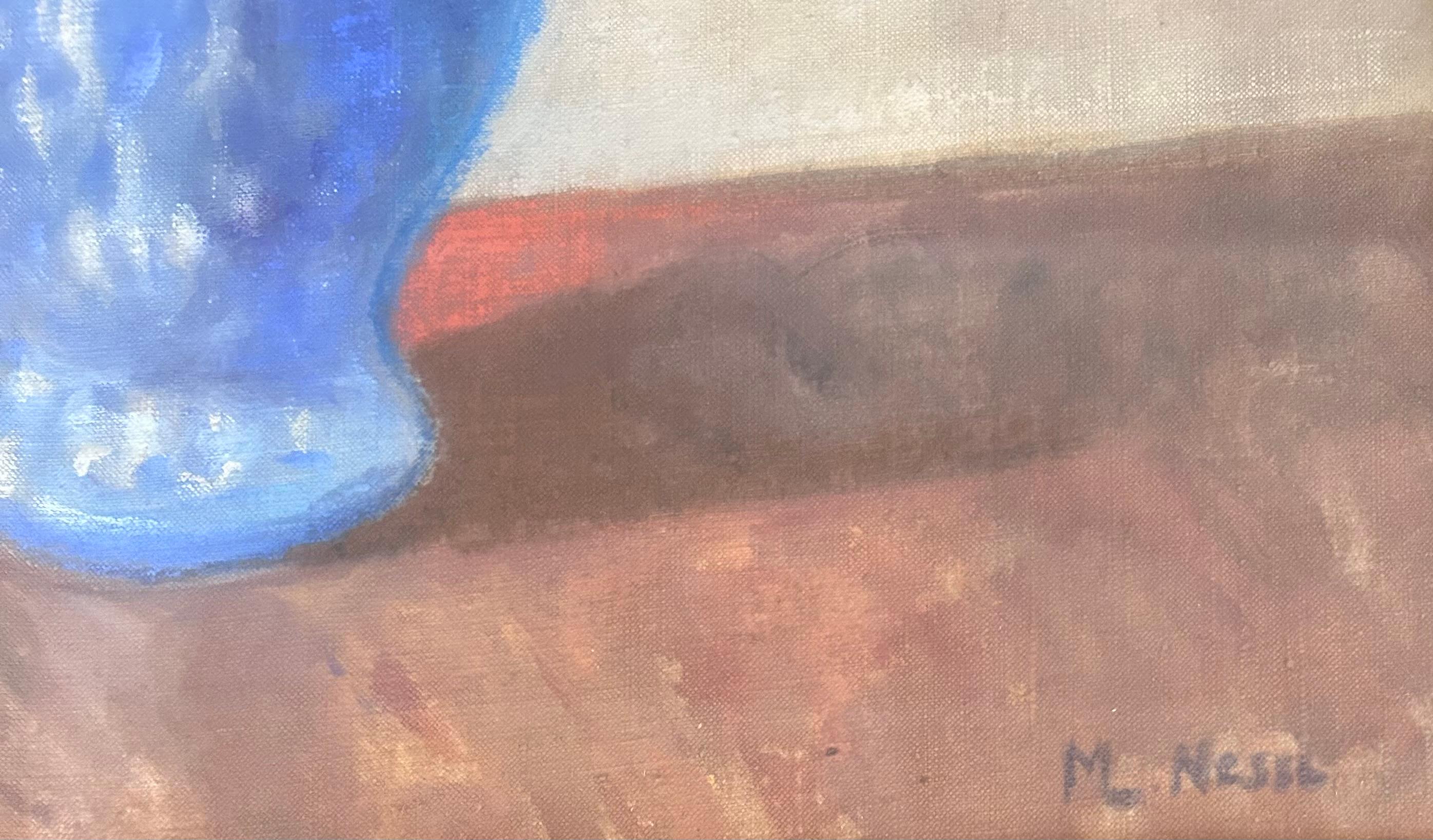 Ramo de flores - Óleo original sobre lienzo, Impresionista Marie Lucie Valtat en venta 1