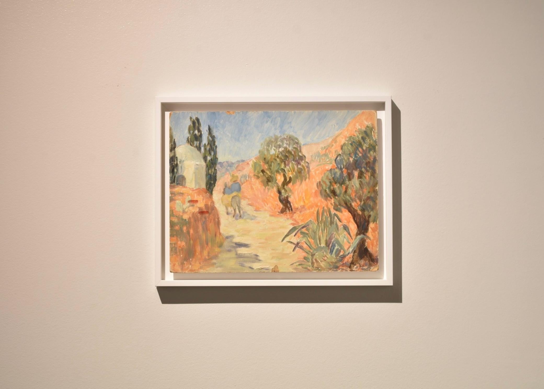 Reiter im Sommer, Marie Lucie Nessi, Frau Post-Impressionist, Ölgemälde, 1950 – Painting von marie lucie NESSI