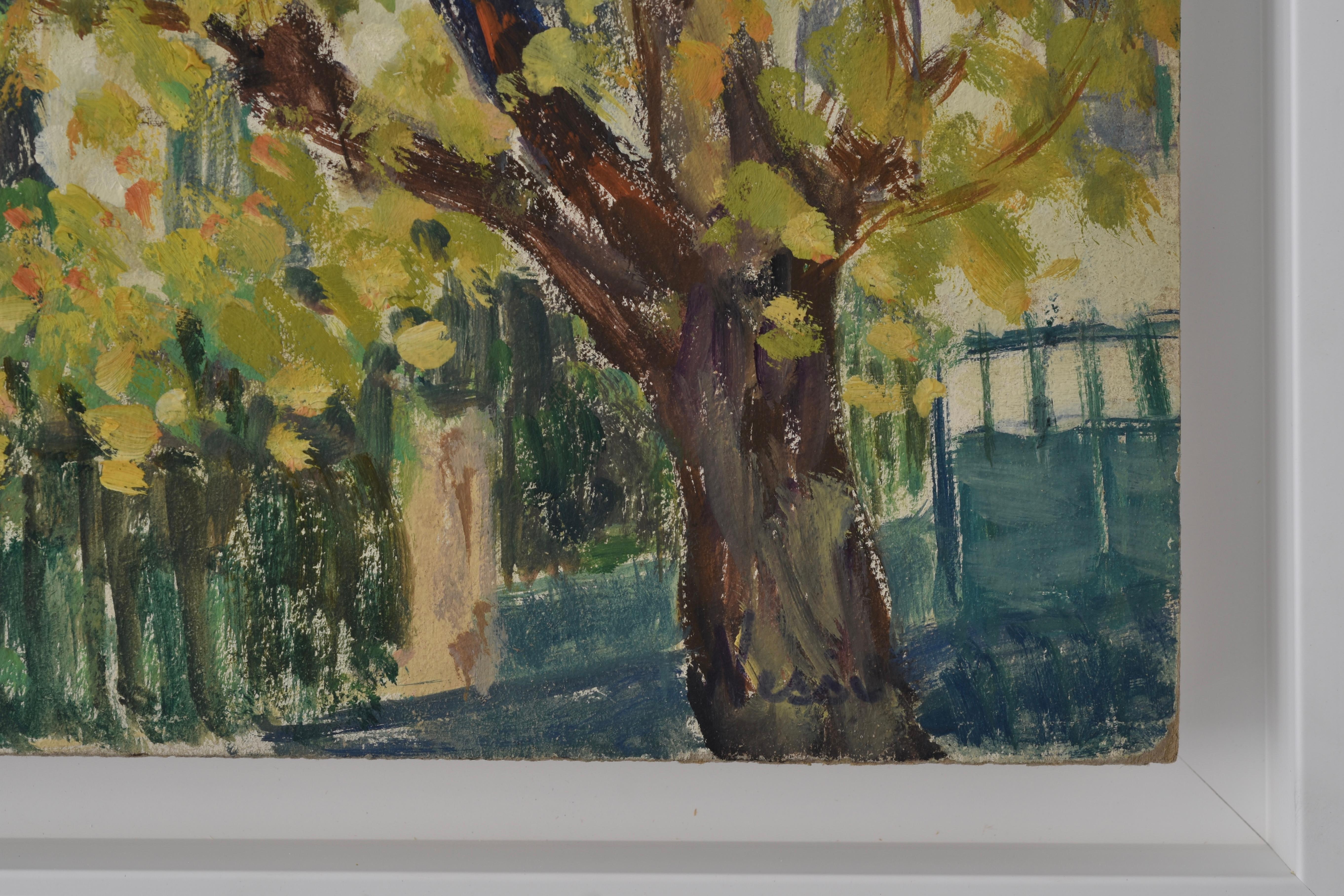 Toits de Paris, Marie Lucie NESSI, Femme Post Impressionniste, Peinture à l'huile, 1950 en vente 1