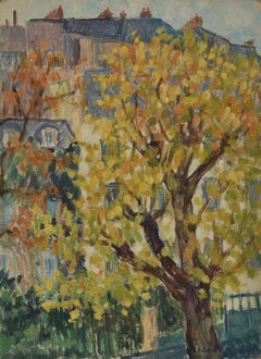 Paris Rooftops, Marie Lucie Nessi, Woman Post Impressionist, Oil paint, 1950