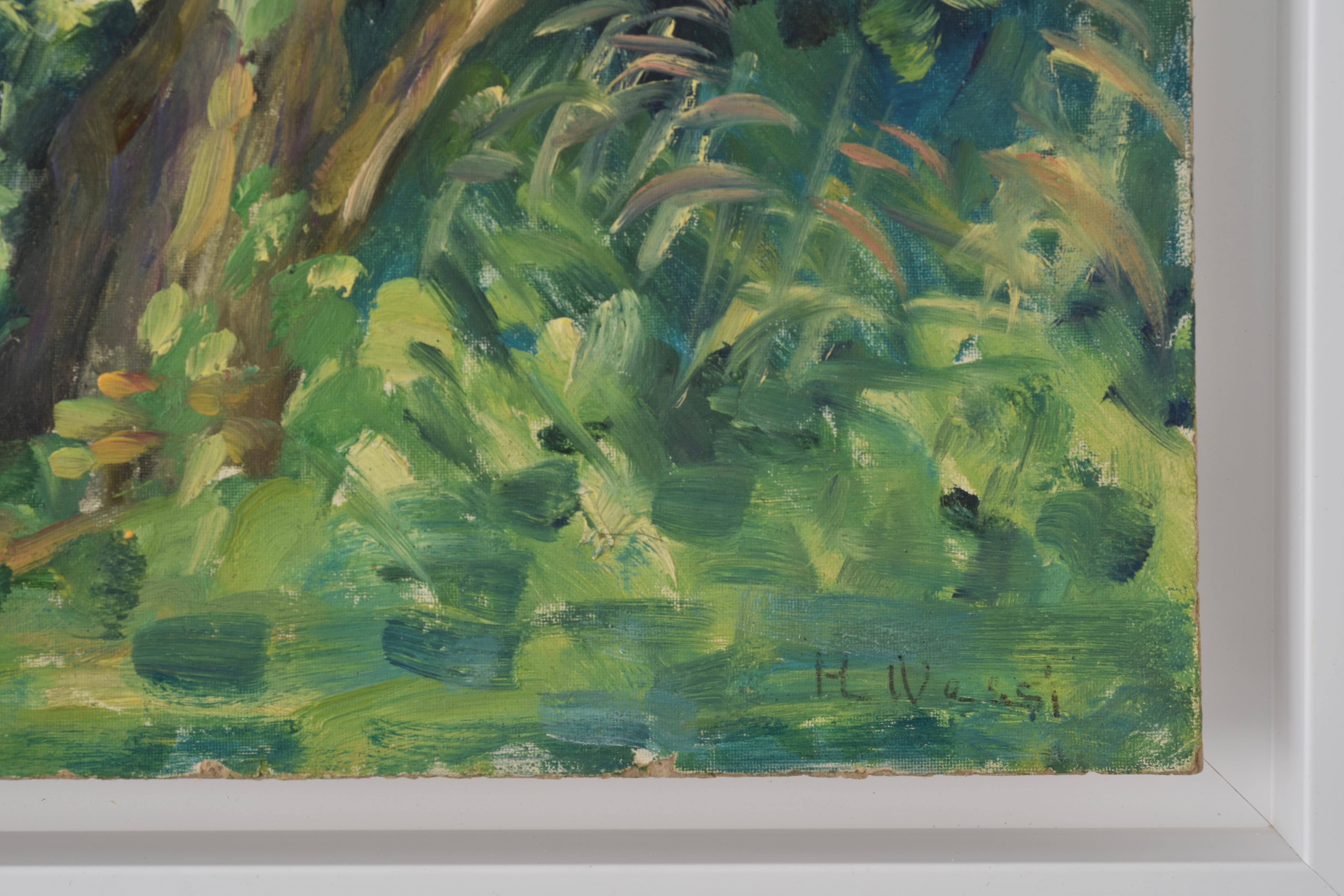 Marie Lucie NESSI-Valtat
Sud della Francia, 1950 circa
Olio su tela montato su pannello
13 x 16 1/10 in l 33 x 41 cm
Dimensioni della cornice: 15 1/3 x 18 1/2 pollici.  39 x 47 cm

Marie-Lucie Nessi Valtat era una pittrice francese nata a Parigi il