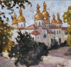 Monasterio de Cúpulas Doradas de San Miguel, Kiev, Ucrania. Óleo sobre lienzo. Mediados de siglo.