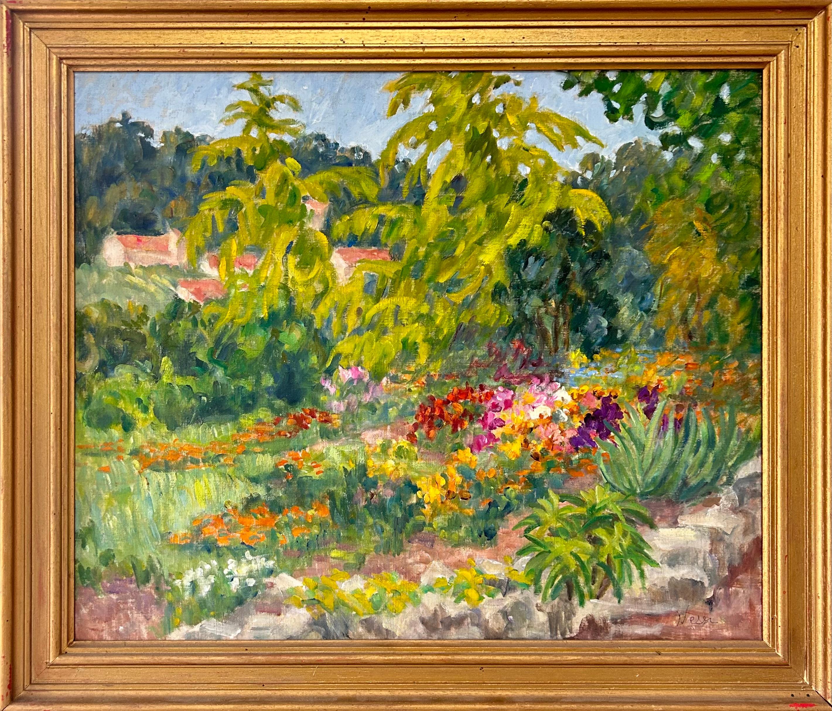 marie lucie NESSI Landscape Painting - Summer landscape, Marie-Lucie Nessi, Woman Post-impressionist, Oil on canvas
