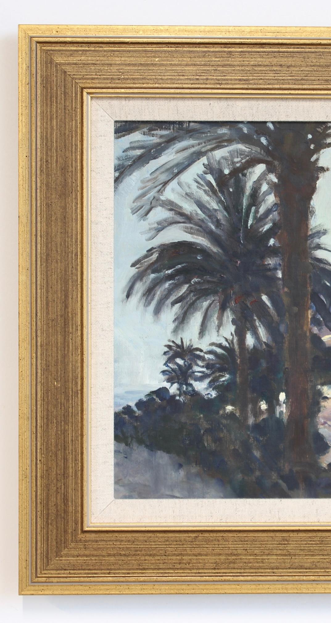 Le Hôtel Negresco à Nice - Brown Figurative Painting by Marie-Lucie Nessi-Valtat