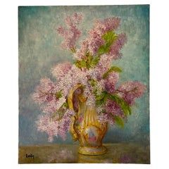 Marie-madeleine De Rasky - Bouquet Of Lilacs In A Porcelain Vase