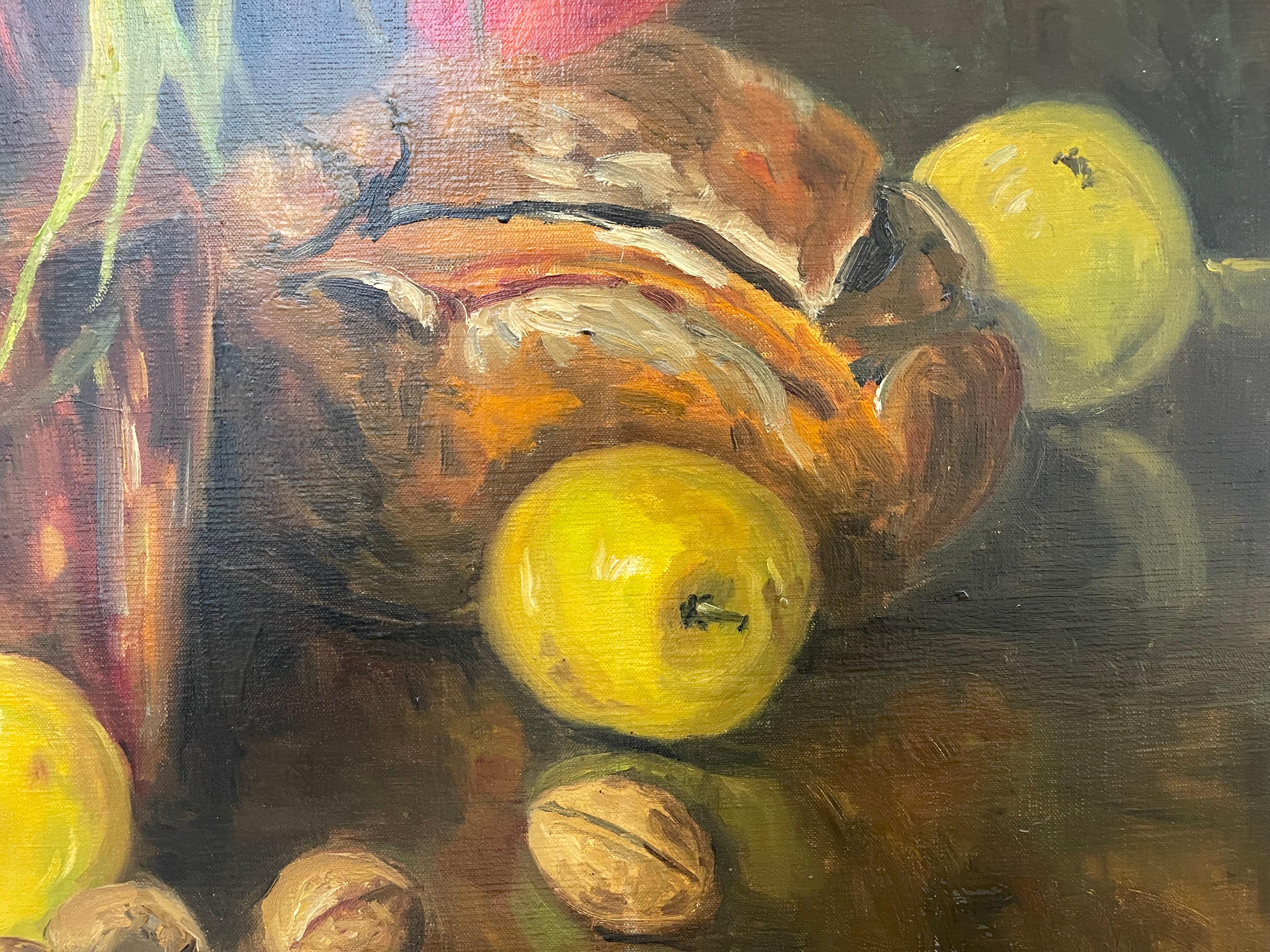 Marie-madeleine De Rasky - Copper, Poppies, Wheat, Bread And Fruit For Sale 2