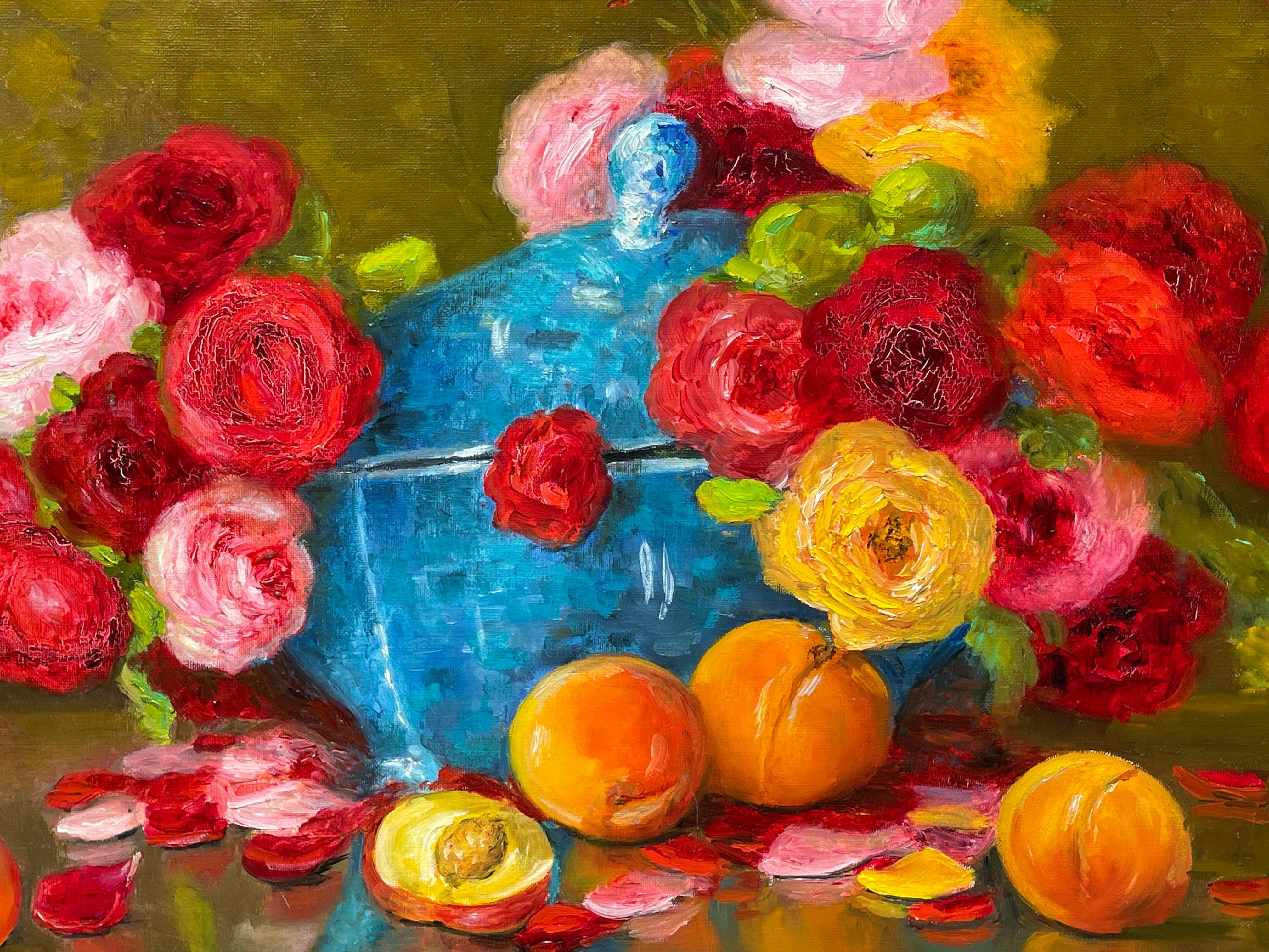 Marie-madeleine de Rasky - Blumen, Früchte und blaue Suppenterrine (Französisch) im Angebot