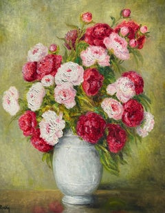 Marie-madeleine De Rasky - Peonies In A White Chinese Vase