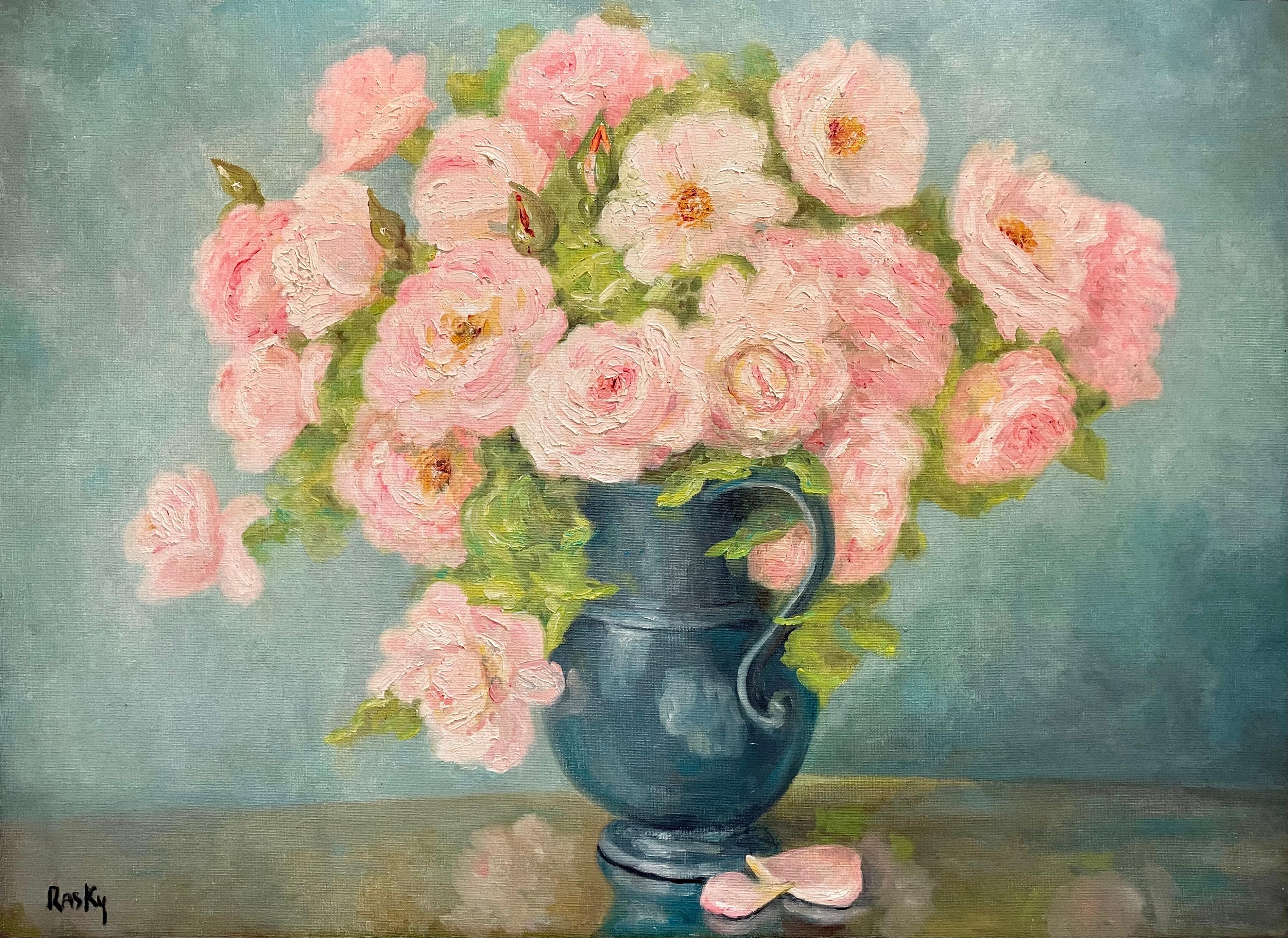 Superb bouquet of roses signed and countersigned 