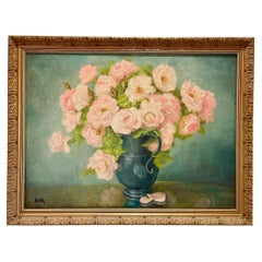 Marie-madeleine De Rasky - Roses From Laurette's Garden In A Tin Pot