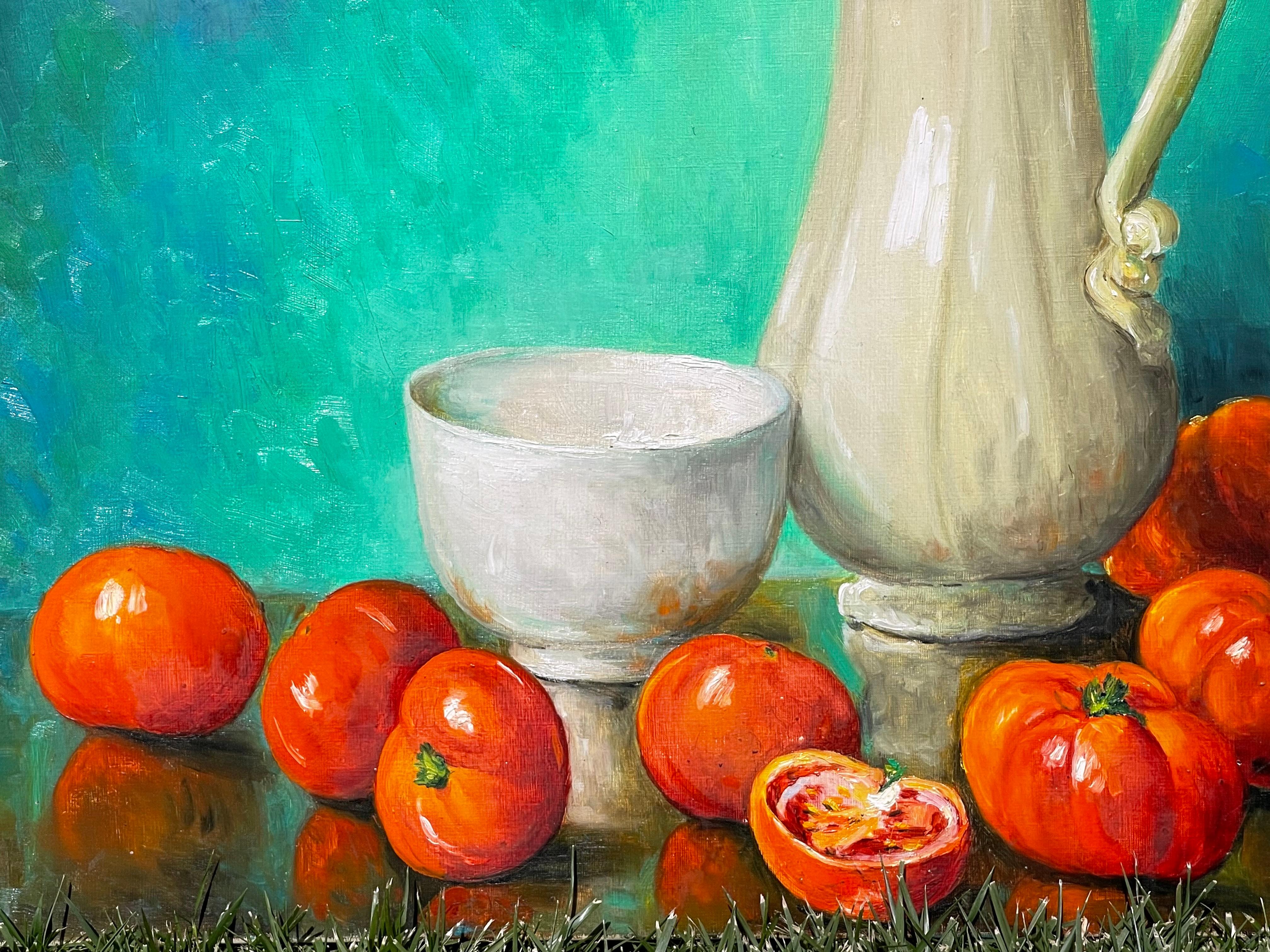 Oil on canvas without frame entitled 