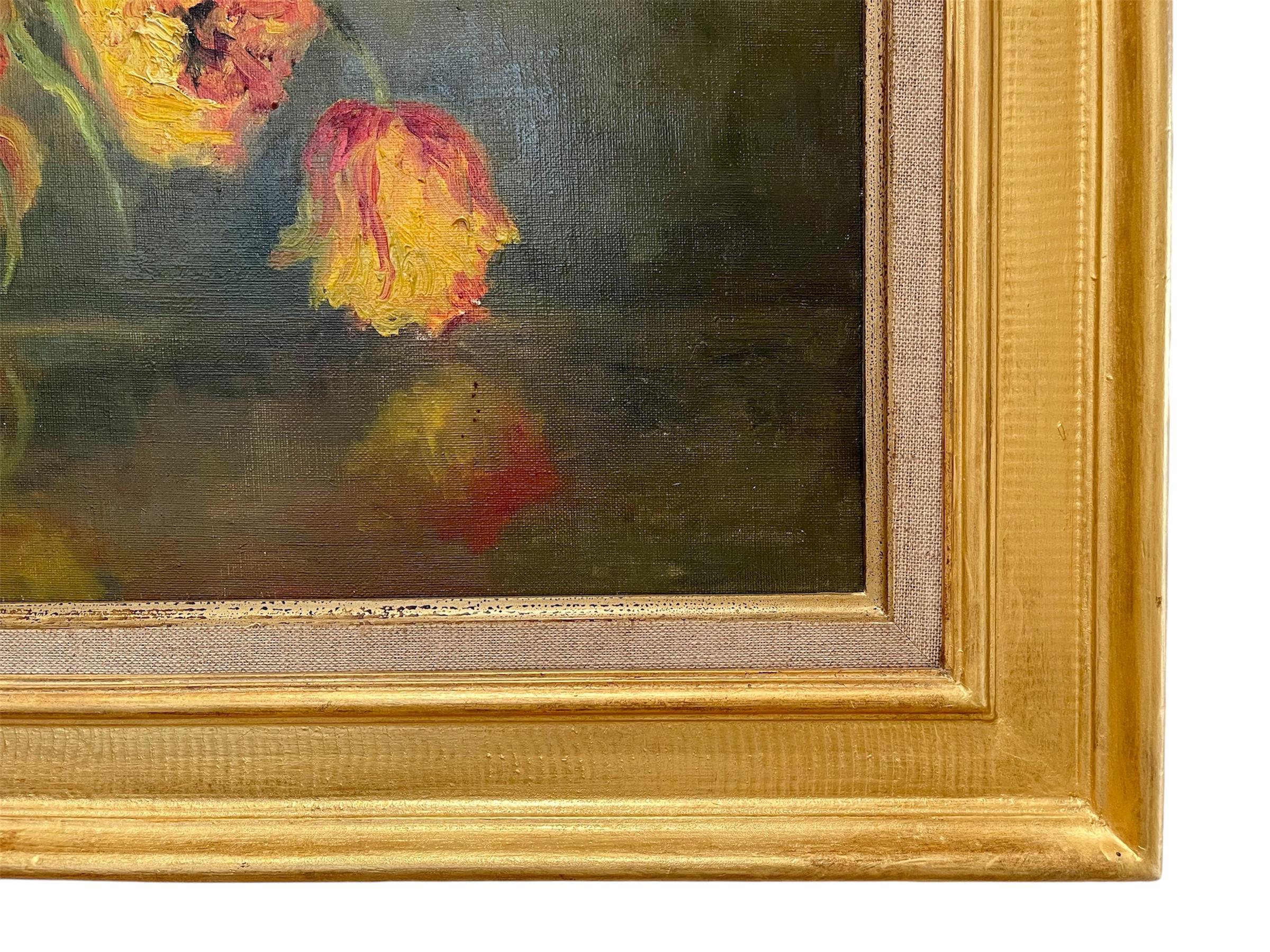 Marie-madeleine De Rasky - Tulips In A Vase For Sale 5