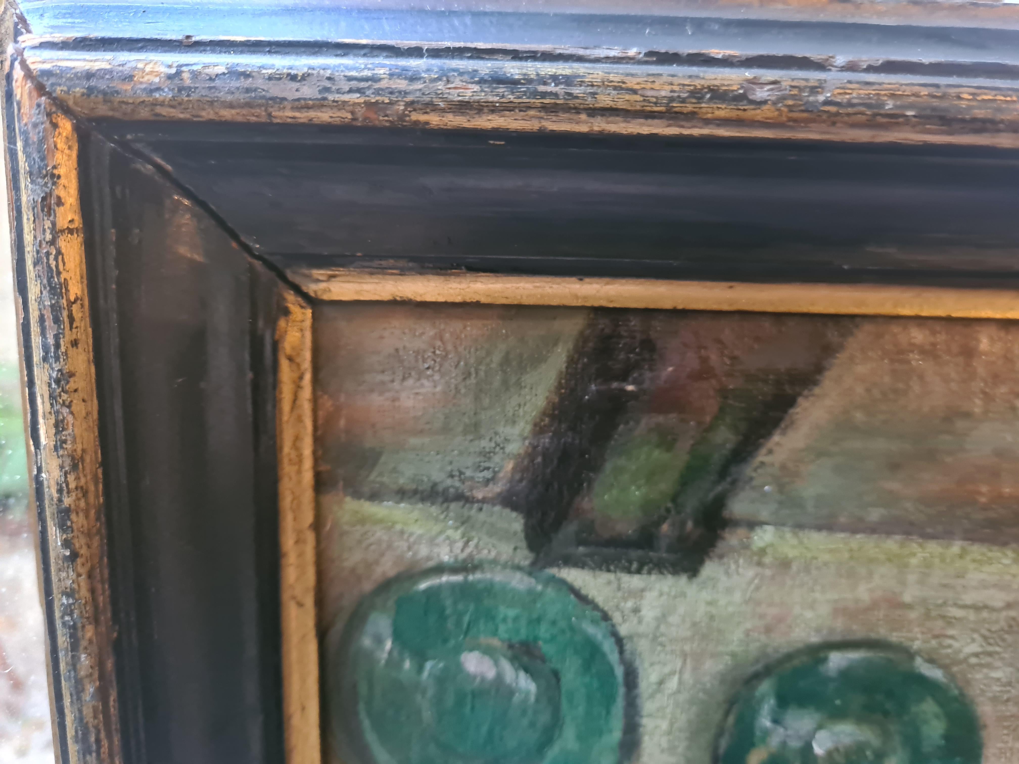 Pintura interior austriaca de finales del siglo XIX, El comedor. Óleo sobre tabla. 5