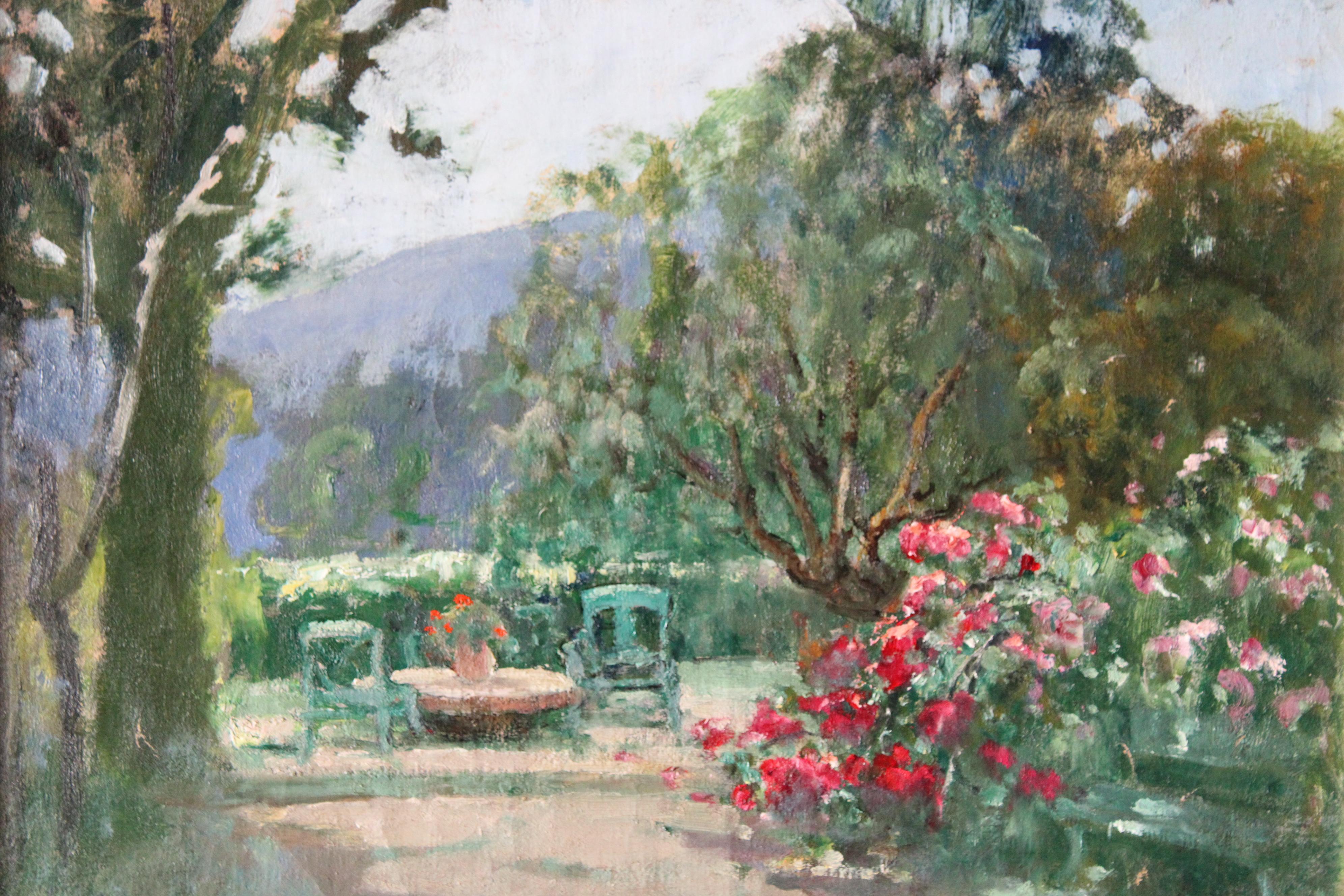 Landschaftslandschaft, Ölgemälde, Gartenlandschaft, Berglandschaft, französische Kunst – Painting von Marie Marguerite Reol