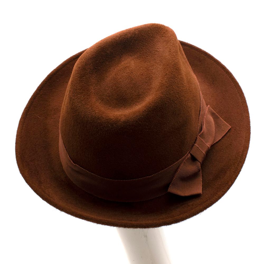 Marie Mercie Brown Felt Hat  In New Condition In London, GB