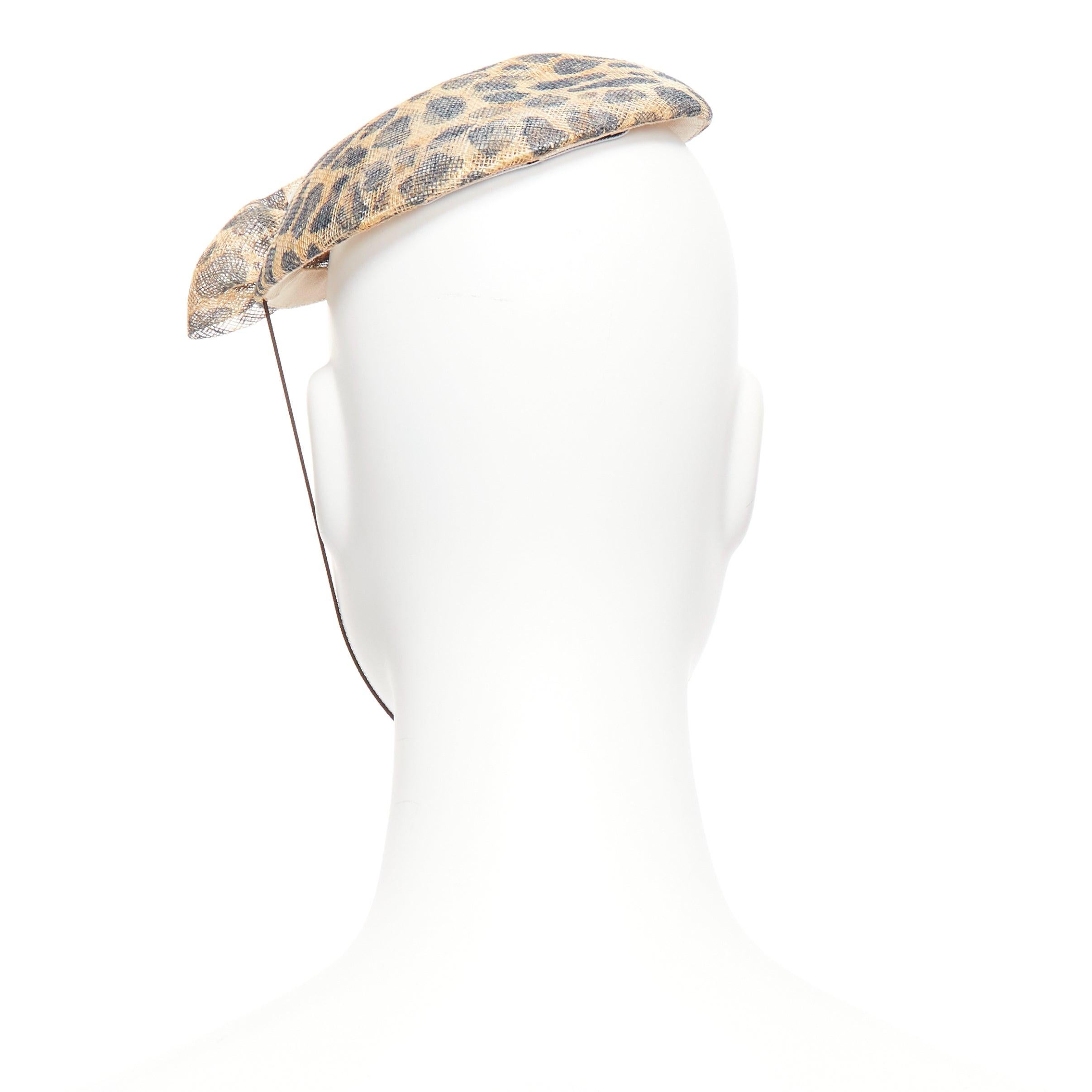 Donna Cappello fascinatore con fiocco leopardato marrone MARIE MERCIE in vendita