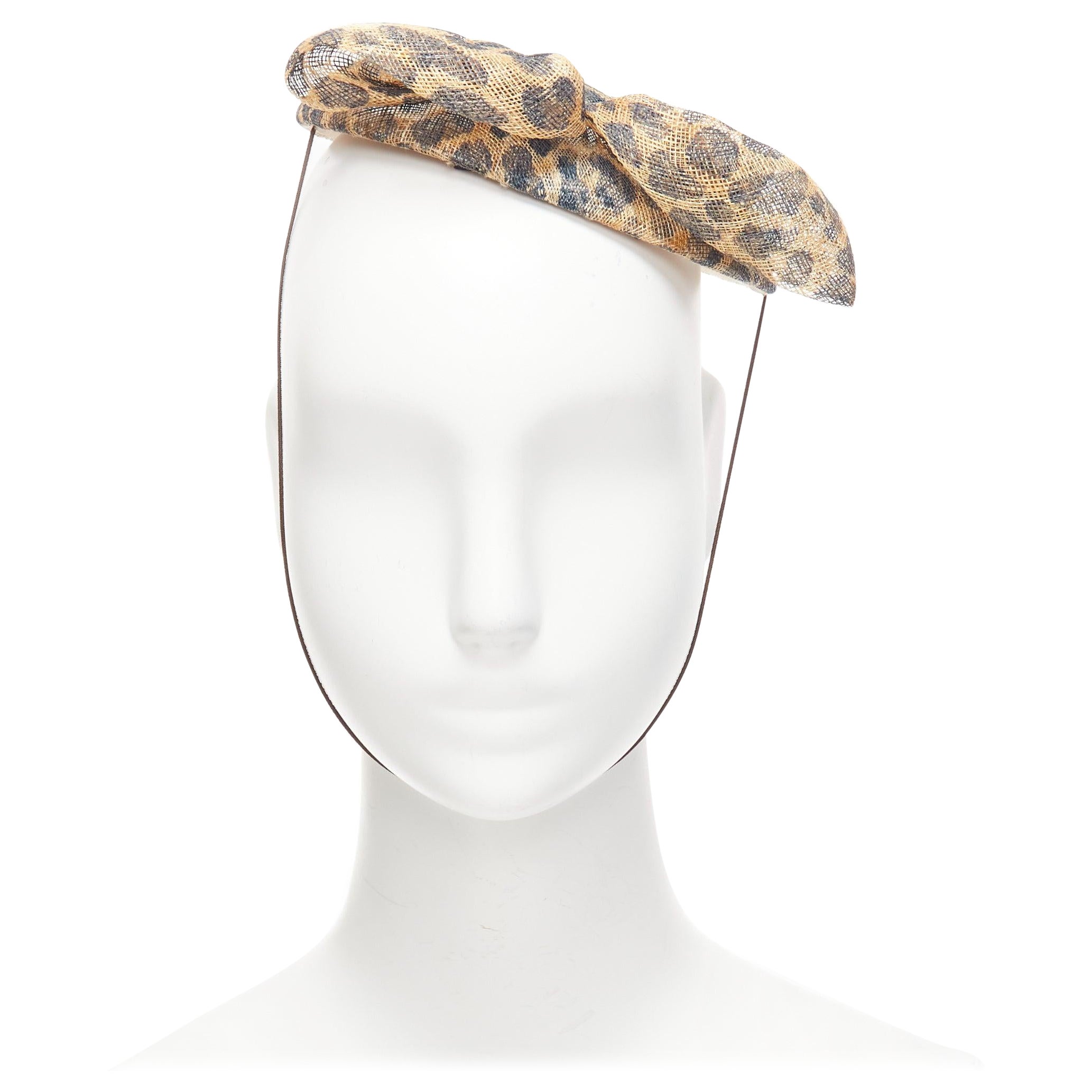 Cappello fascinatore con fiocco leopardato marrone MARIE MERCIE