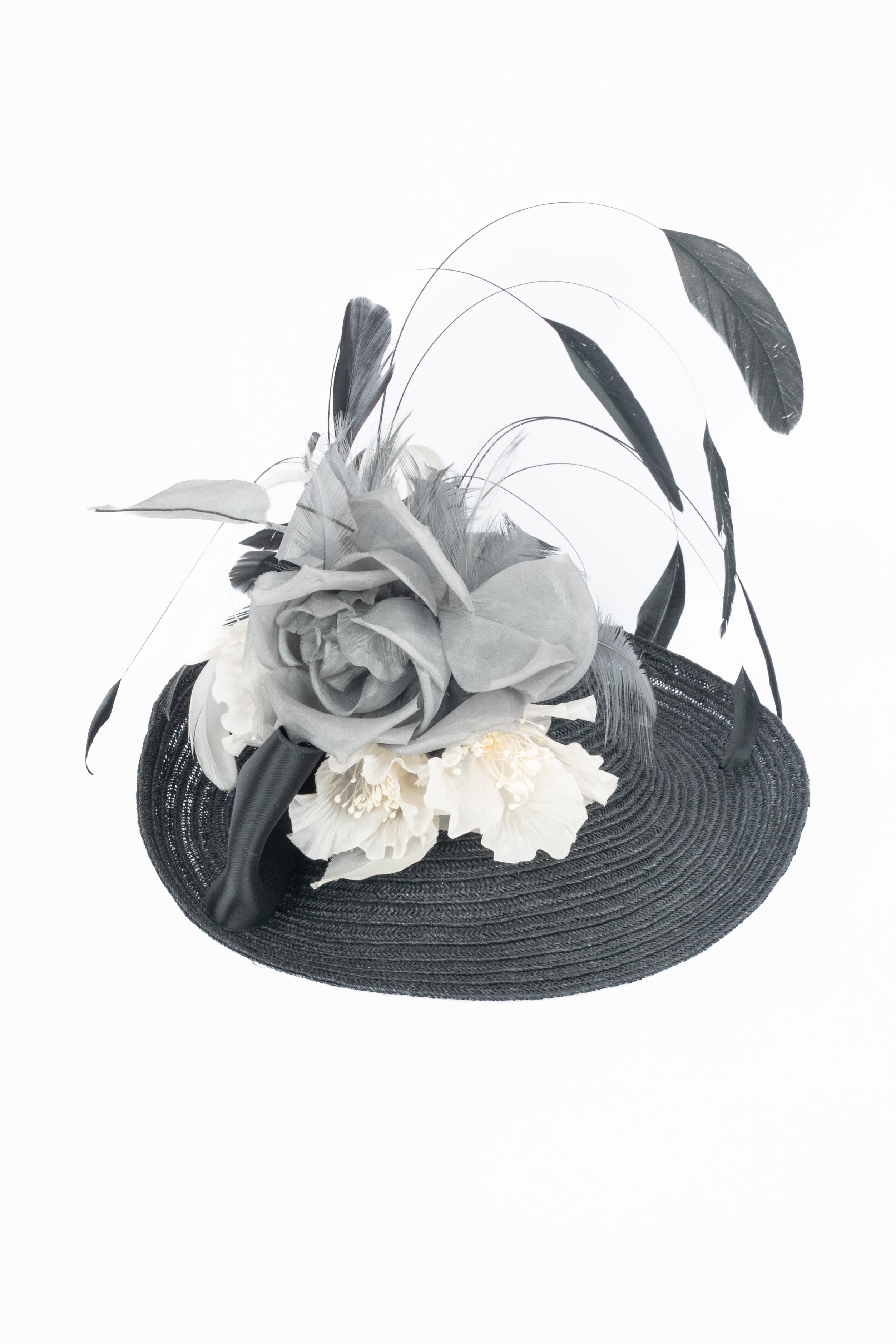 Grigio Cappello con fascinatore Marie Mercié in vendita