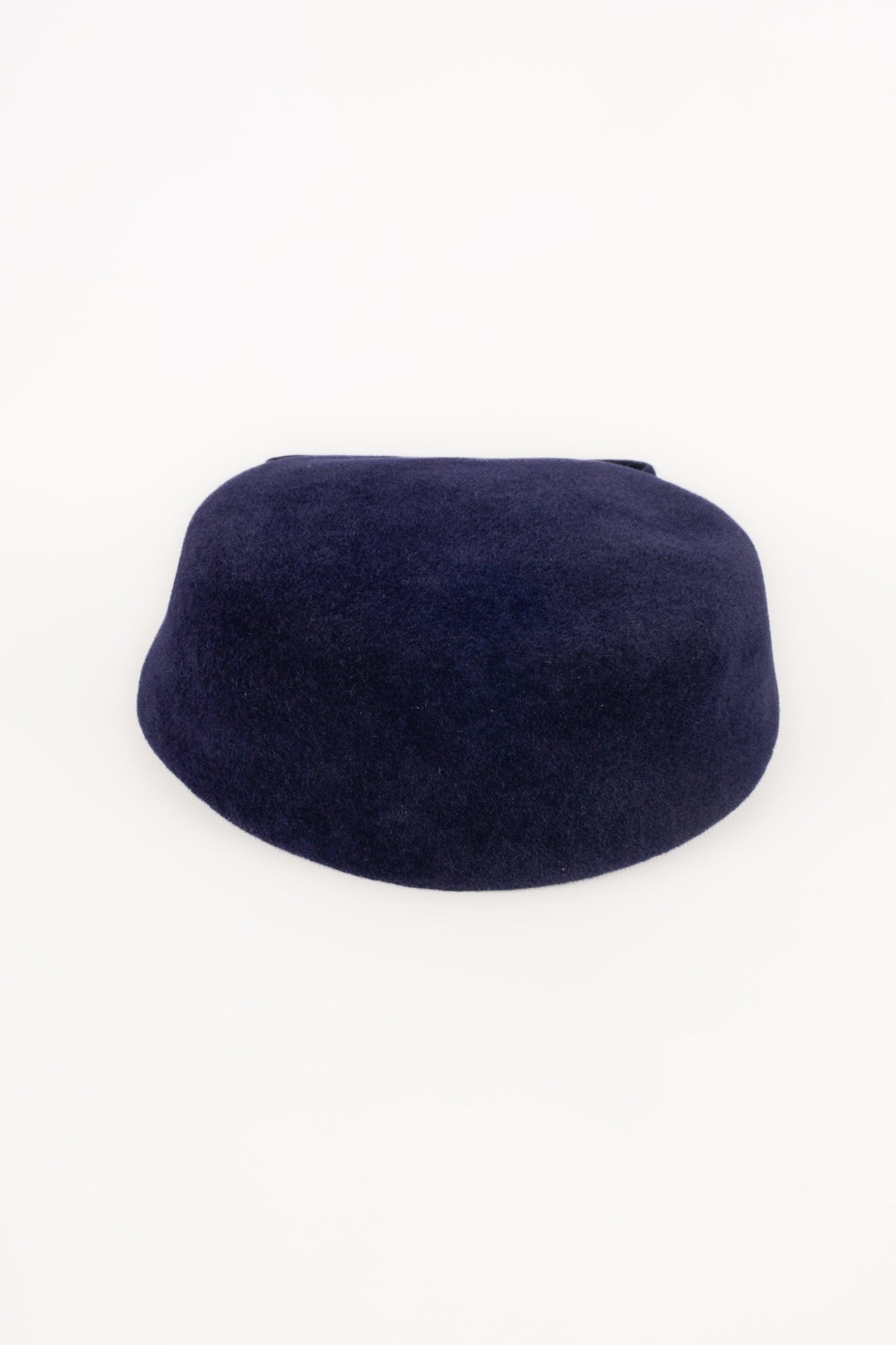 Black Marie Mercié Navy-Blue Moleskin Hat For Sale