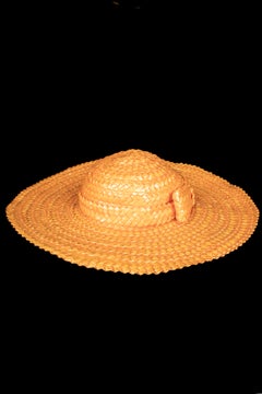 Marie Mercié orange straw wide-brimmed hat
