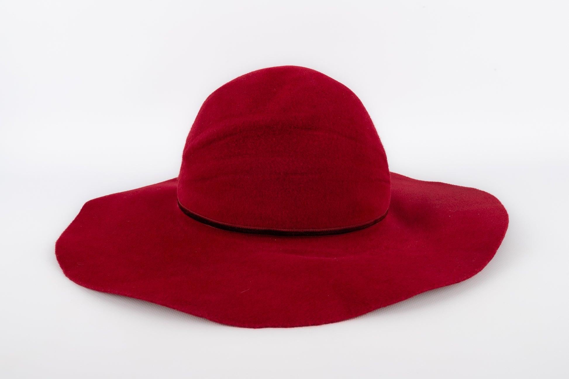 Marie Mercié Red Felt Hat For Sale 1