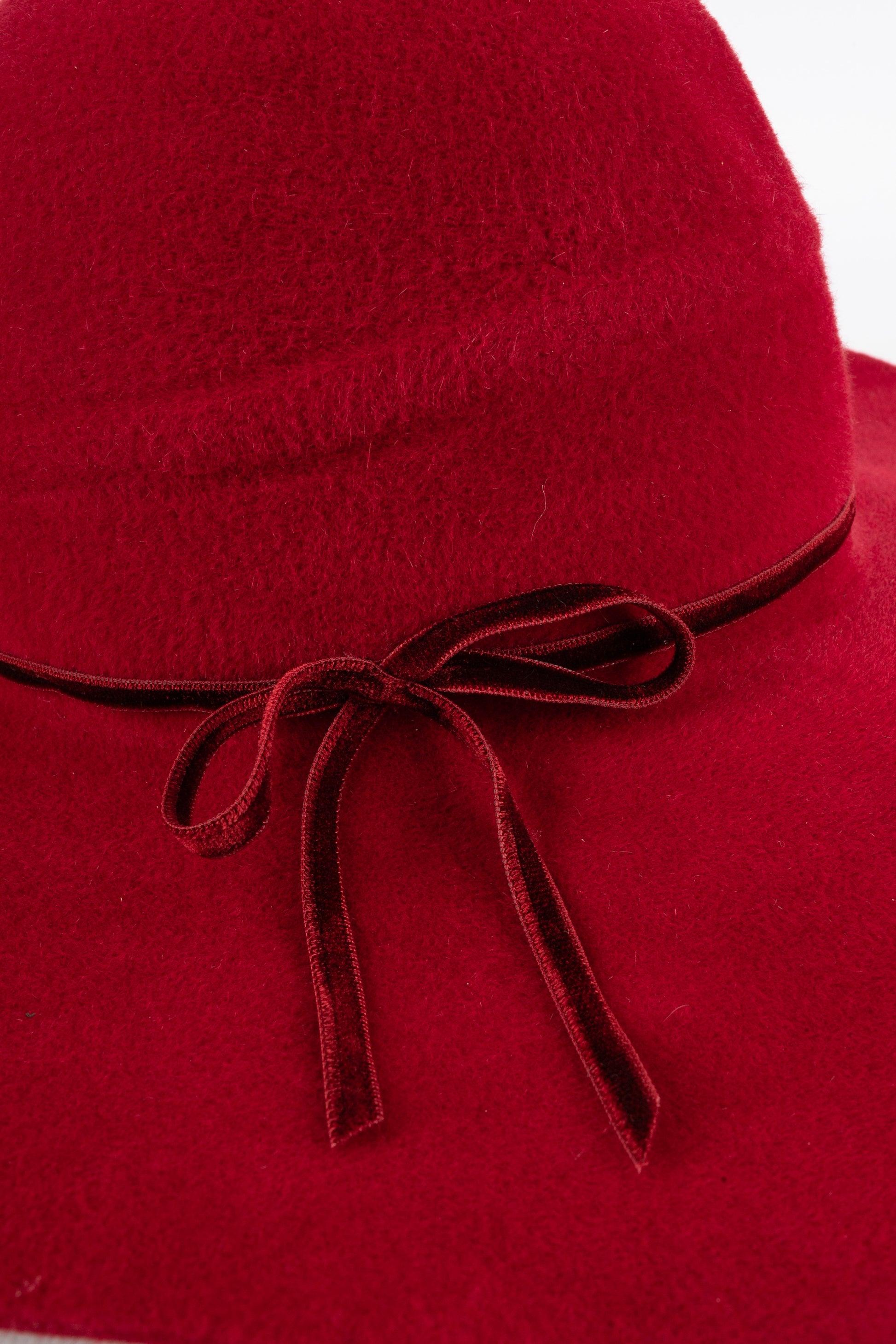 Marie Mercié Red Felt Hat For Sale 4