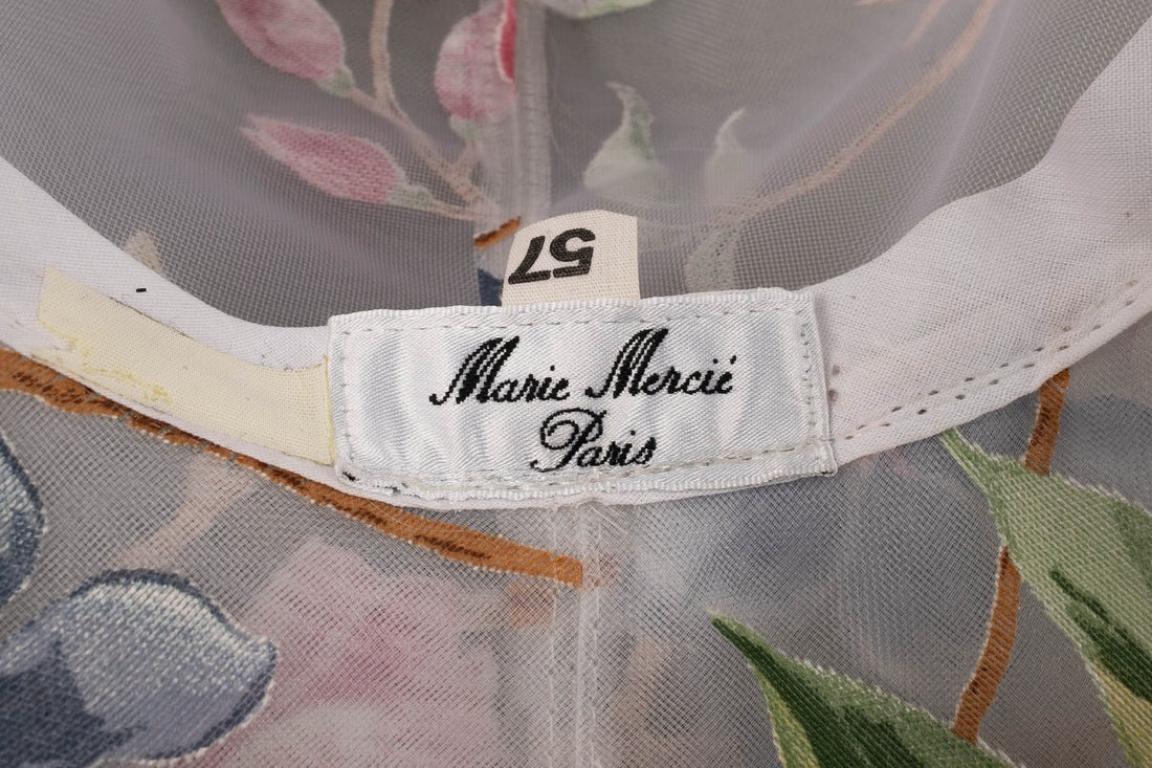 Marie Mercié White Organdie Flower Hat For Sale 3