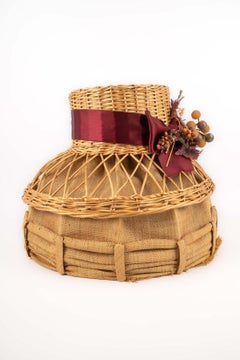 Marie Mercié Wicker and Straw Hat