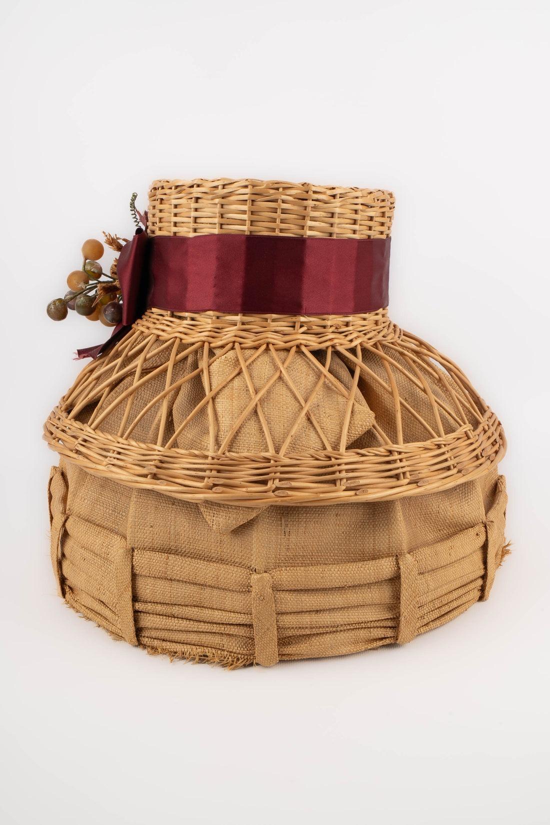 Cappello di paglia e vimini Marie Mercié In condizioni buone in vendita a SAINT-OUEN-SUR-SEINE, FR