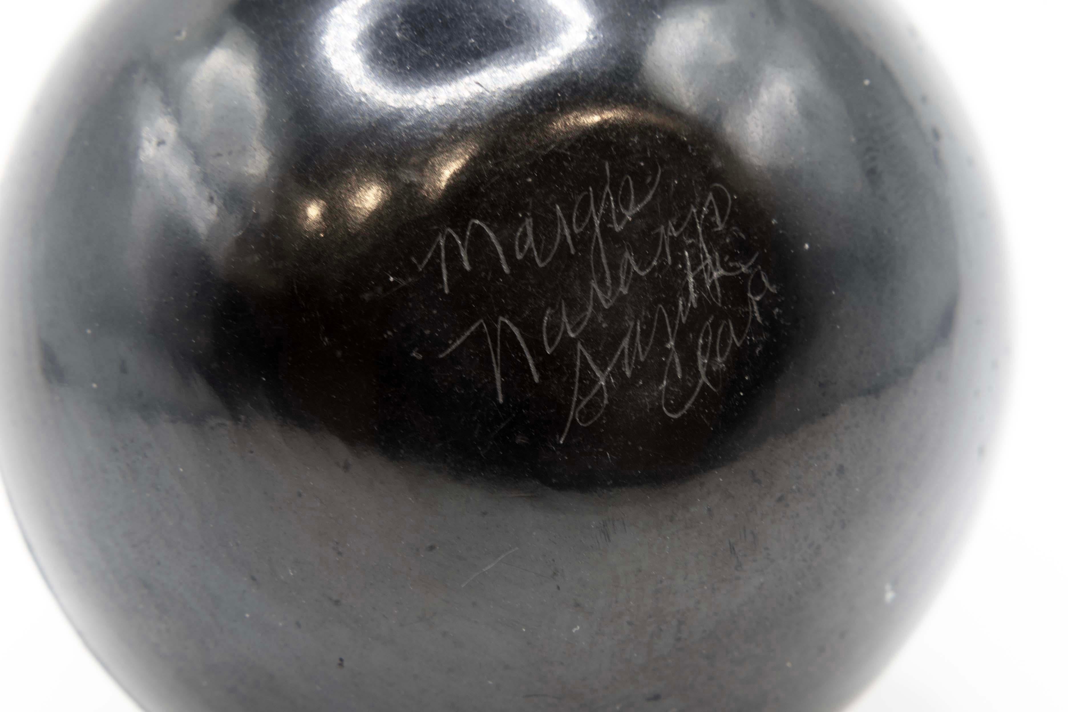 20th Century Marie Naranjo Signed Pair of Santa Clara Pueblo Native Pottery Ceramic Vessels