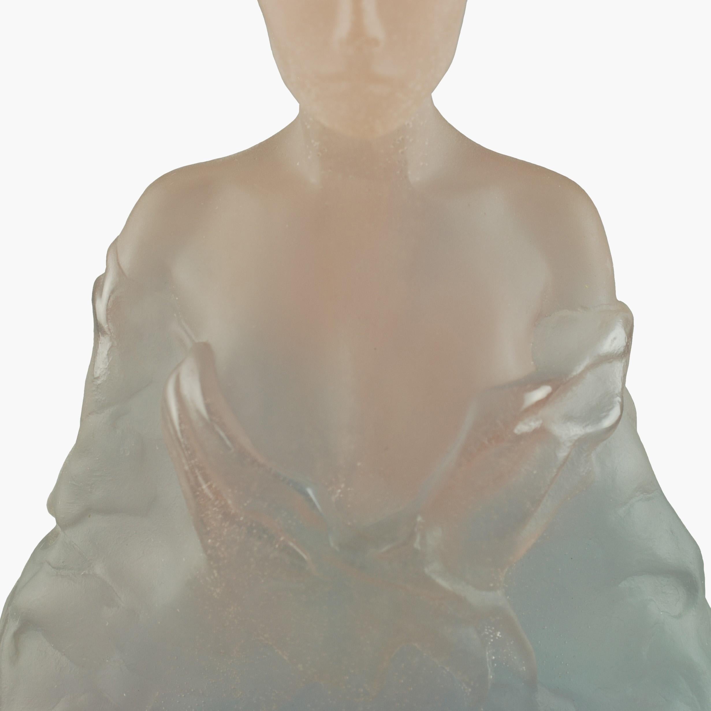 Glass Marie-Paule Deville-Chabrolle for Daum Athena Limited Edition Crystal Sculpture For Sale