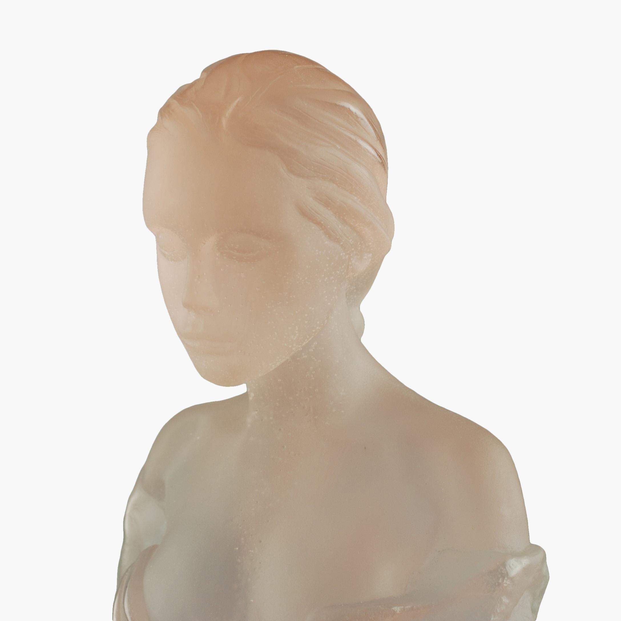 French Marie-Paule Deville-Chabrolle for Daum Athena Limited Edition Crystal Sculpture For Sale