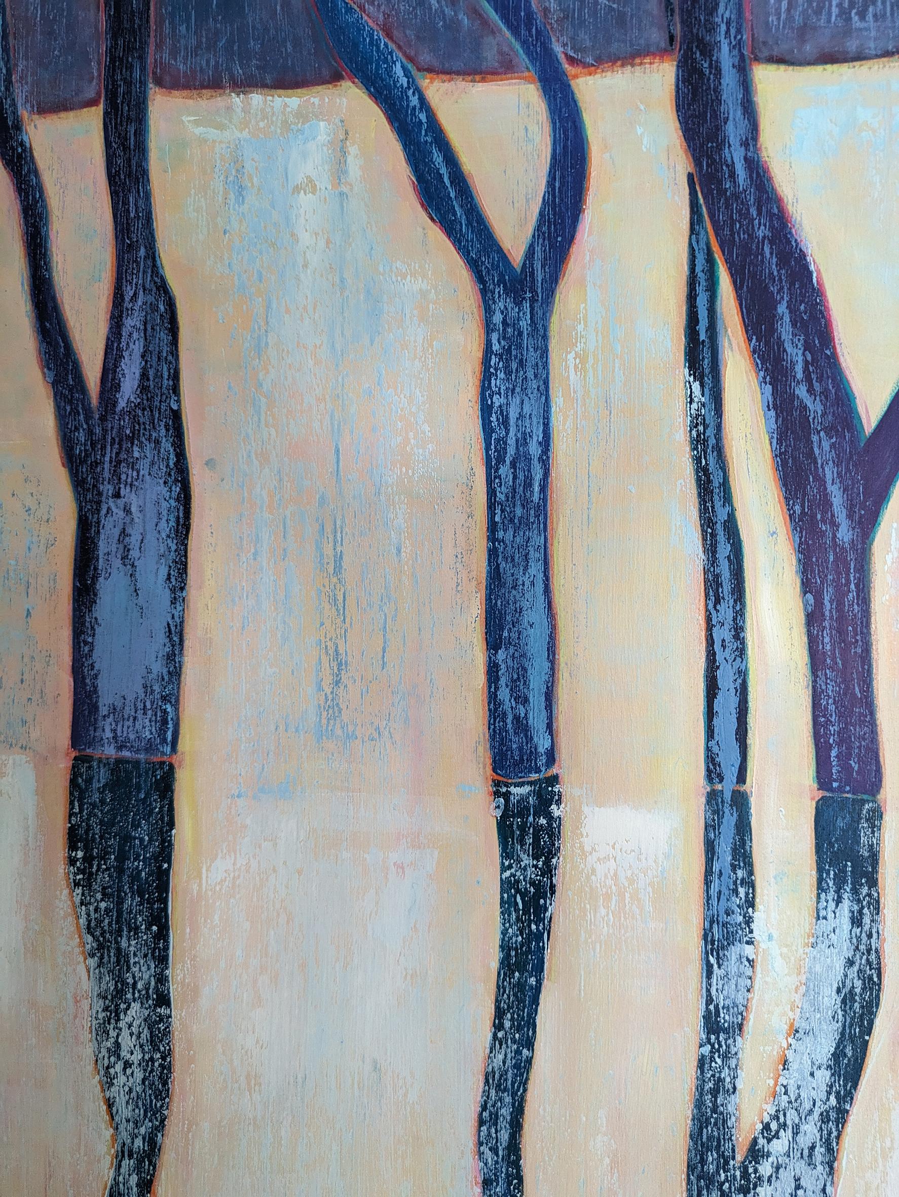 Arte contemporanea francese di M.-P. Autonne - Bleu Loire - Figurative Painting Grigio di Marie-Pierre Autonne