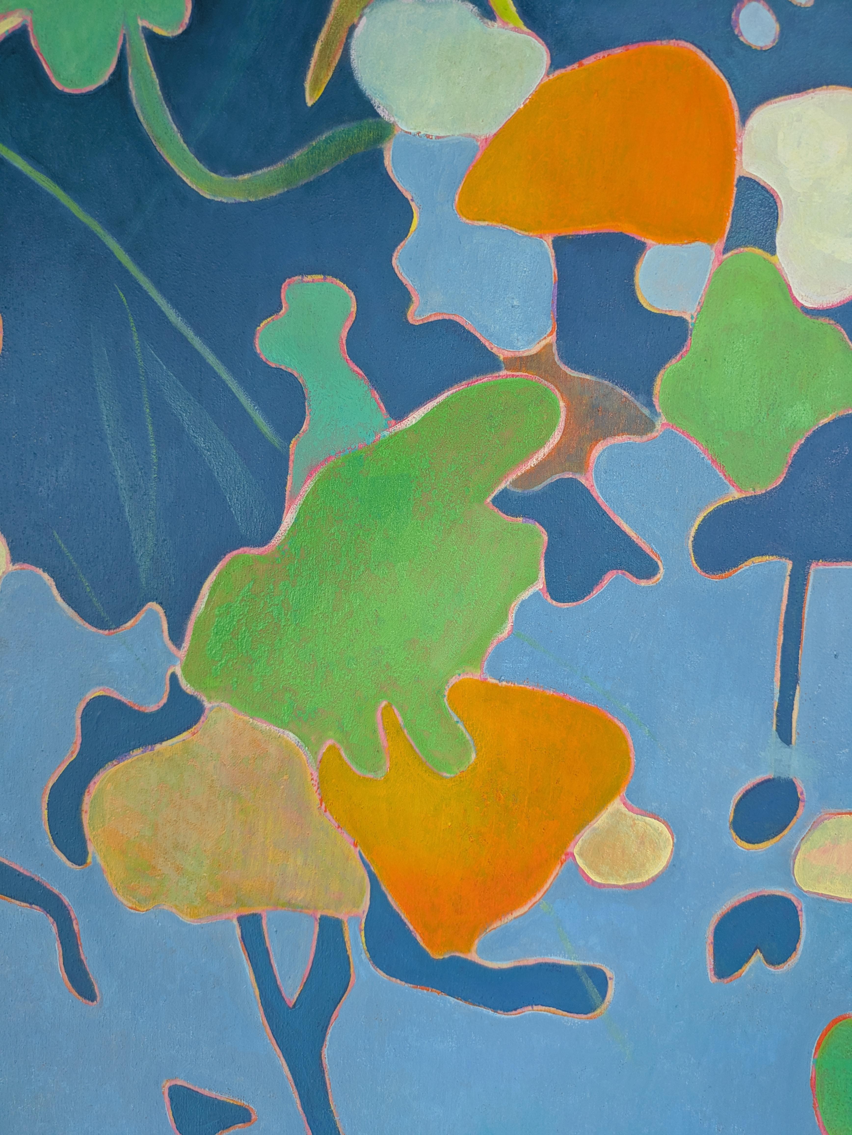 L'art Contemporary français par M.-P. Autonne - Des Fleurs et des Feuilles - Contemporain Painting par Marie-Pierre Autonne