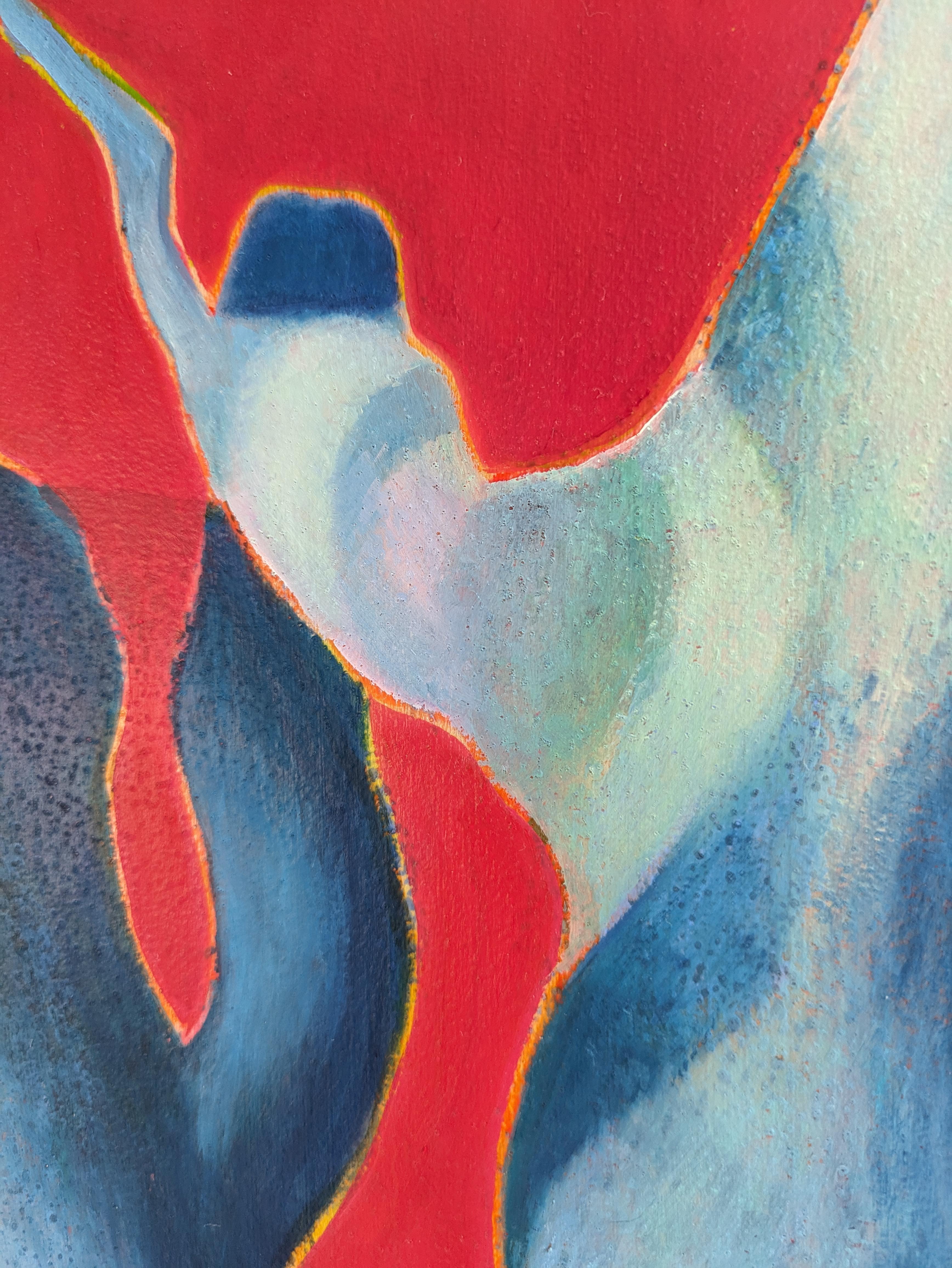 Arte contemporanea francese di M.-P. Autonne - La Danse de la Lune - Abstract Painting Rosa di Marie-Pierre Autonne