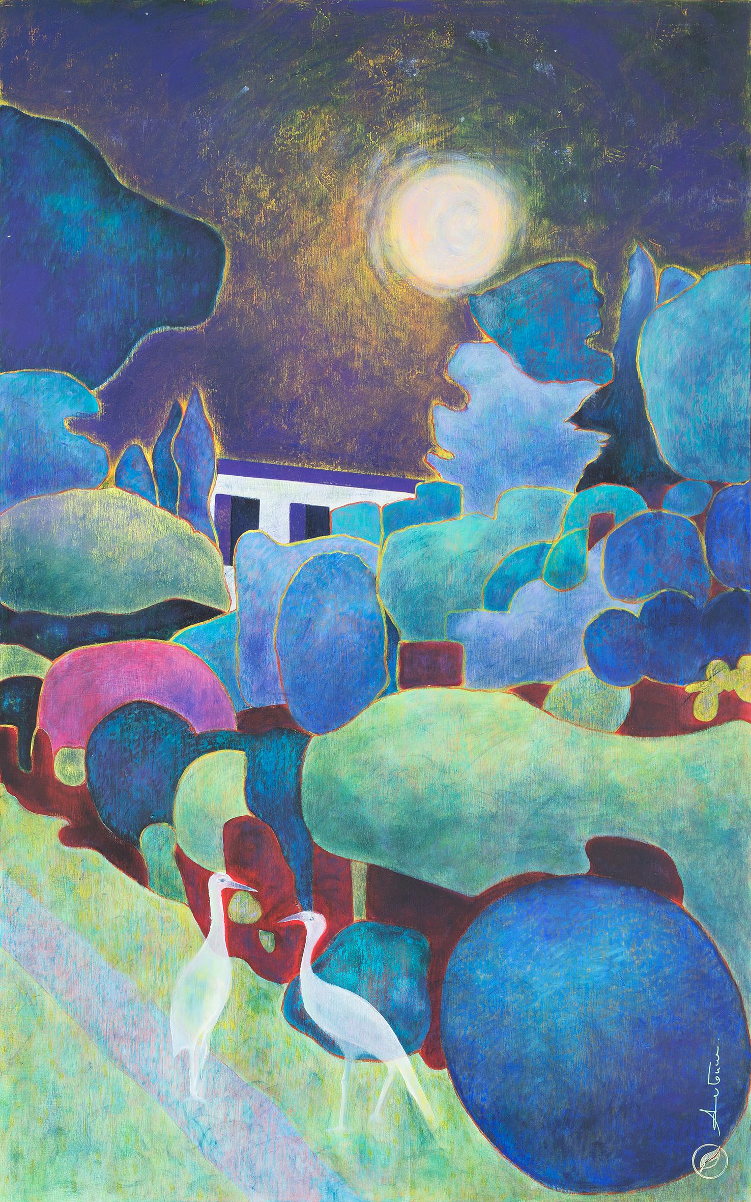 Arte contemporáneo francés de M.-P. Autonne - La lune et le jardin d'Erik