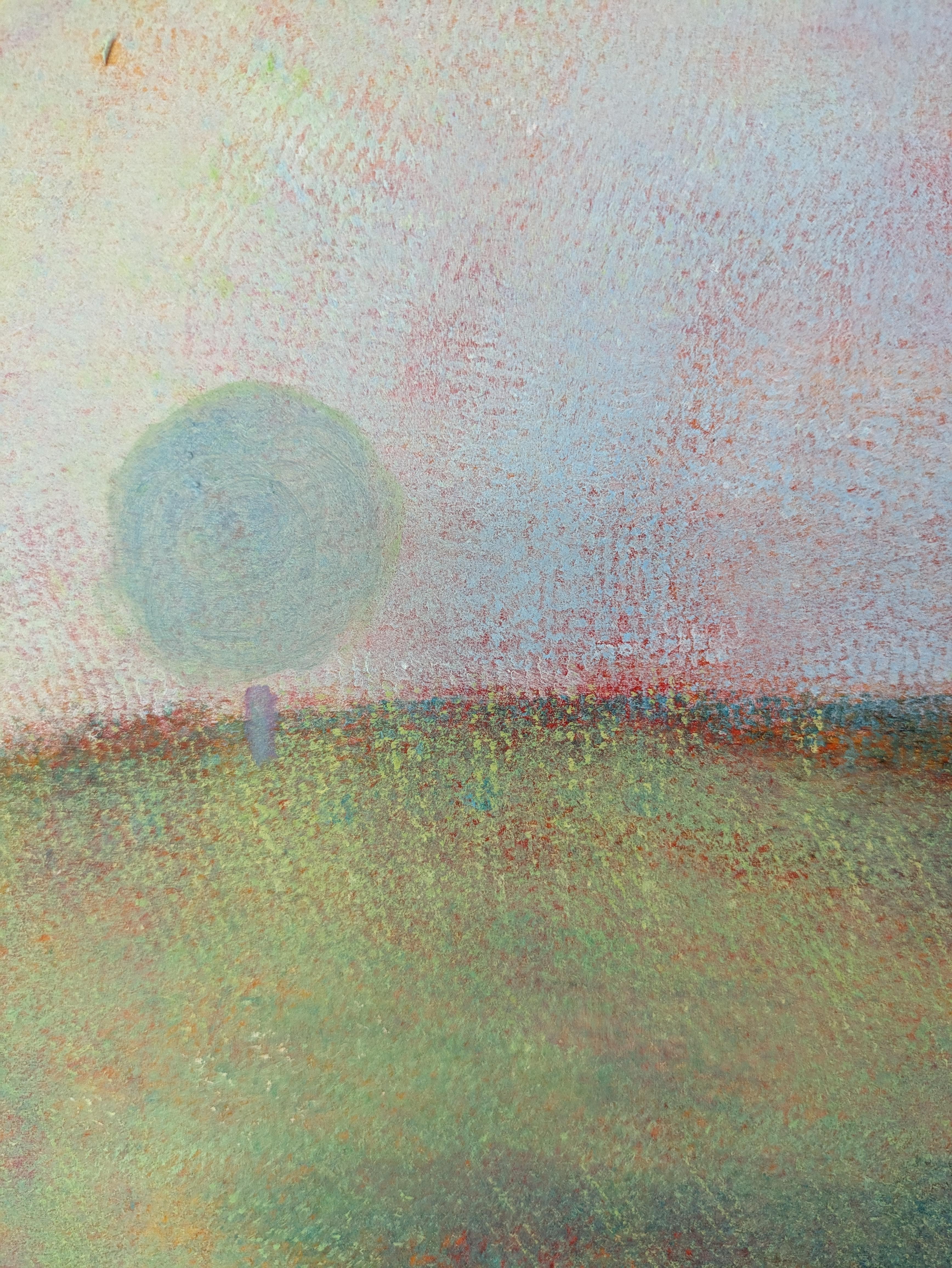 Arte contemporáneo francés de M.-P. Autonne - La Patience des Arbres - Figurative Painting Gris de Marie-Pierre Autonne
