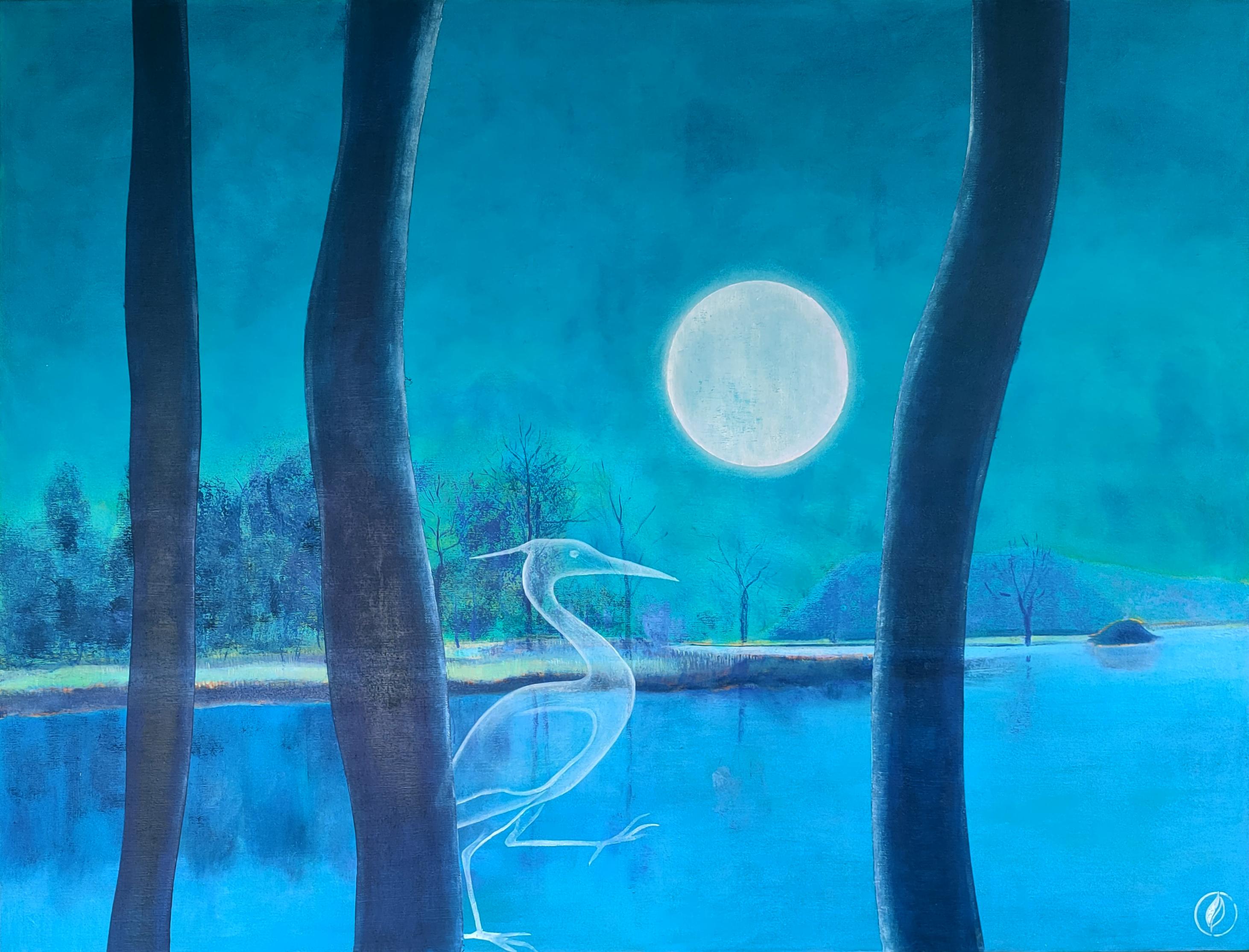 Arte contemporanea francese di M.-P. Autonne - La Sérénité de la Lune in vendita 2