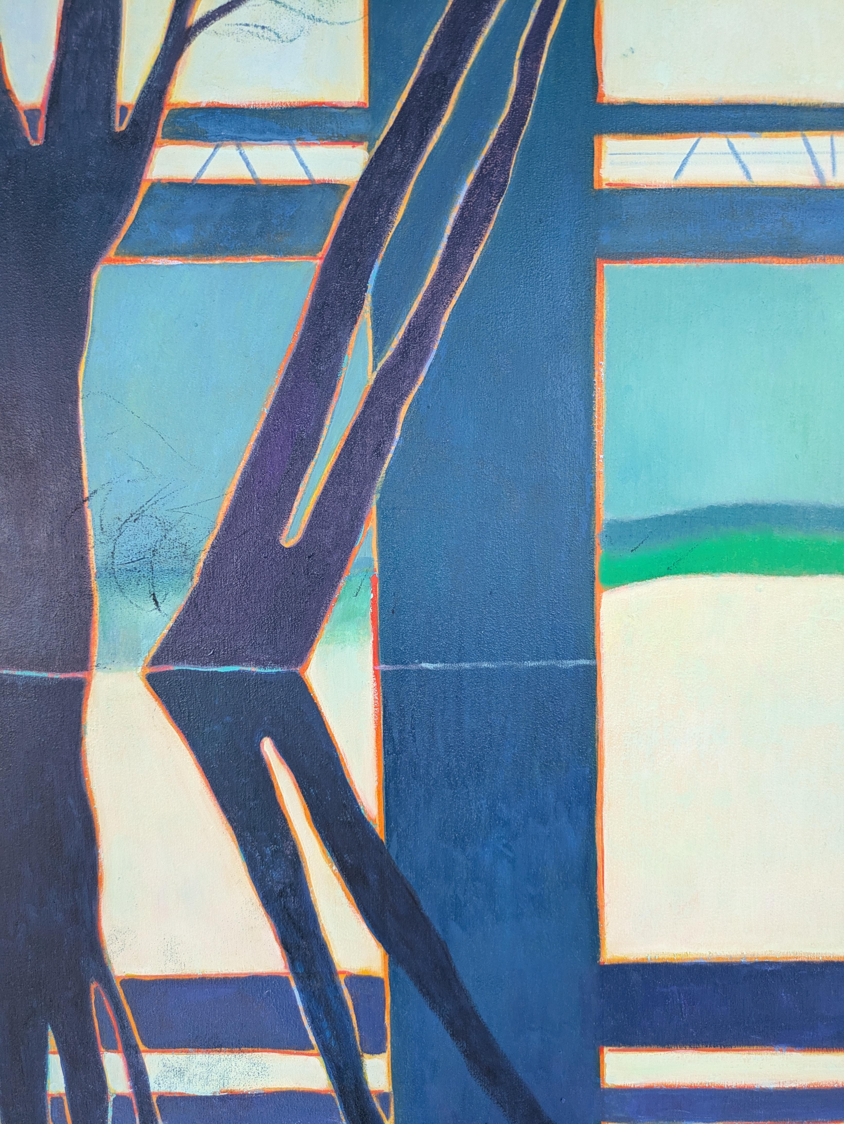 L'art Contemporary français par M.-P. Autonne - Les Barques Rouges - Painting de Marie-Pierre Autonne