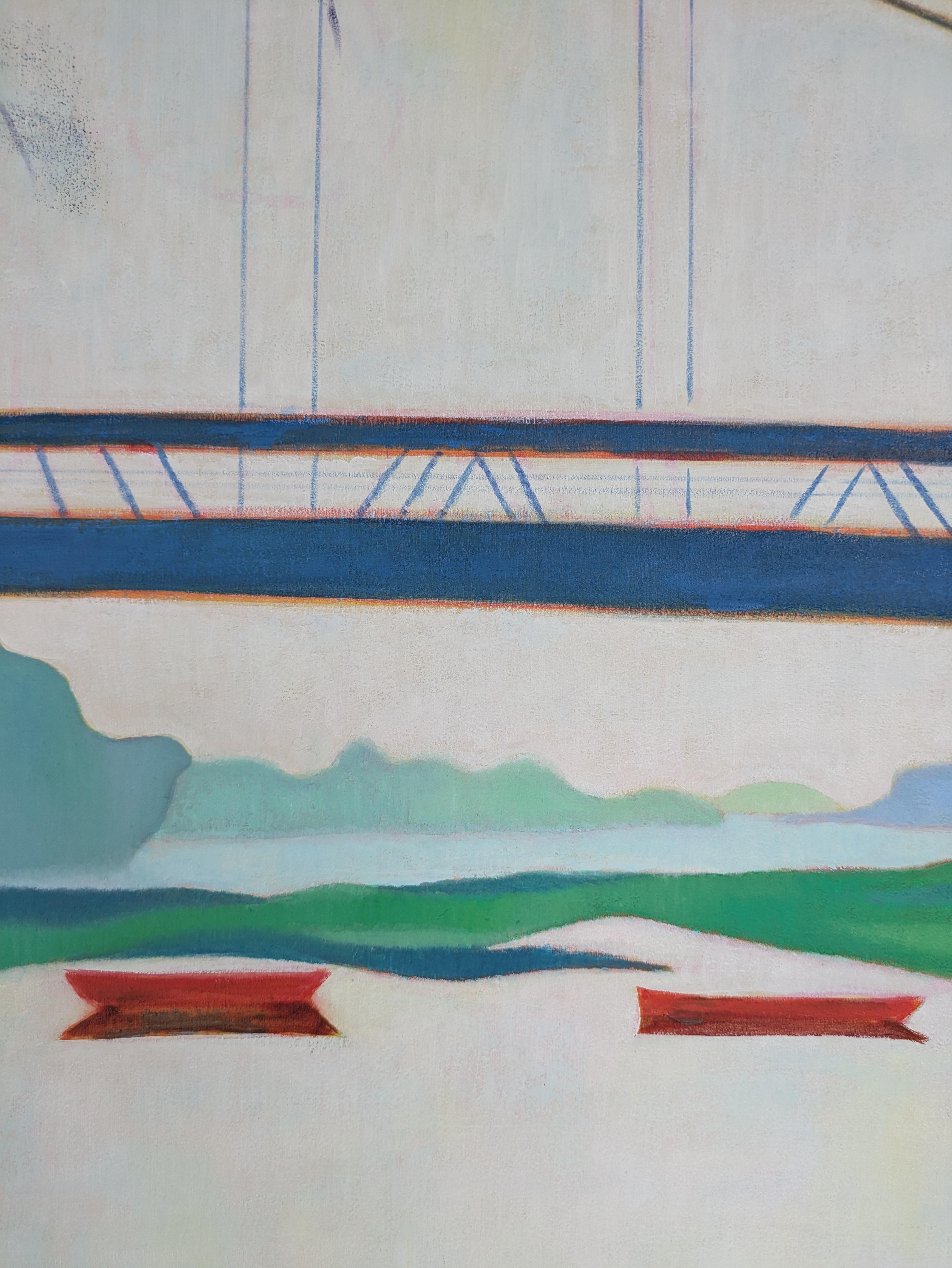 L'art Contemporary français par M.-P. Autonne - Les Barques Rouges - Contemporain Painting par Marie-Pierre Autonne