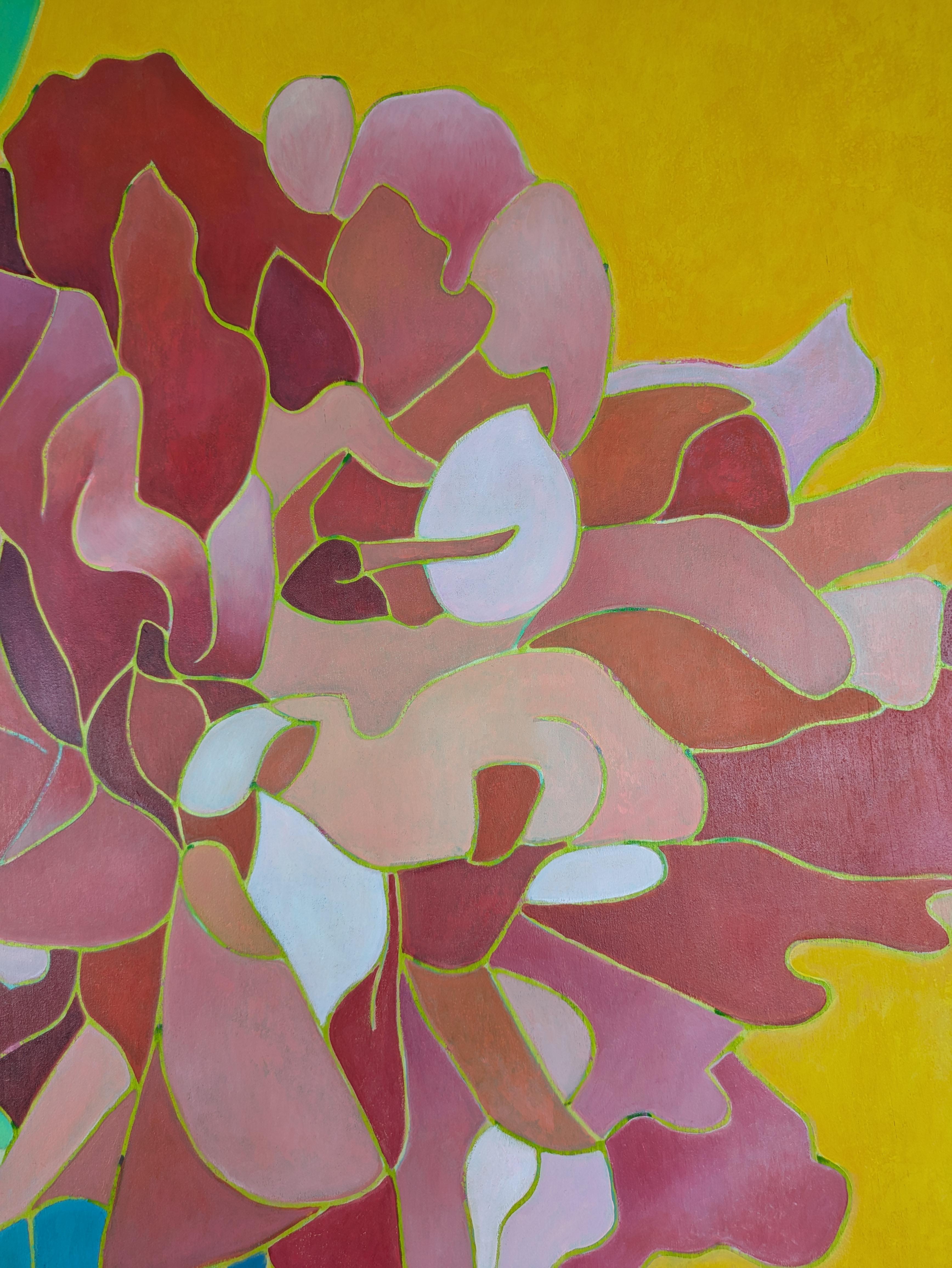 Arte contemporáneo francés de M.-P. Autonne - Les Roses des Pivoines - Painting Contemporáneo de Marie-Pierre Autonne