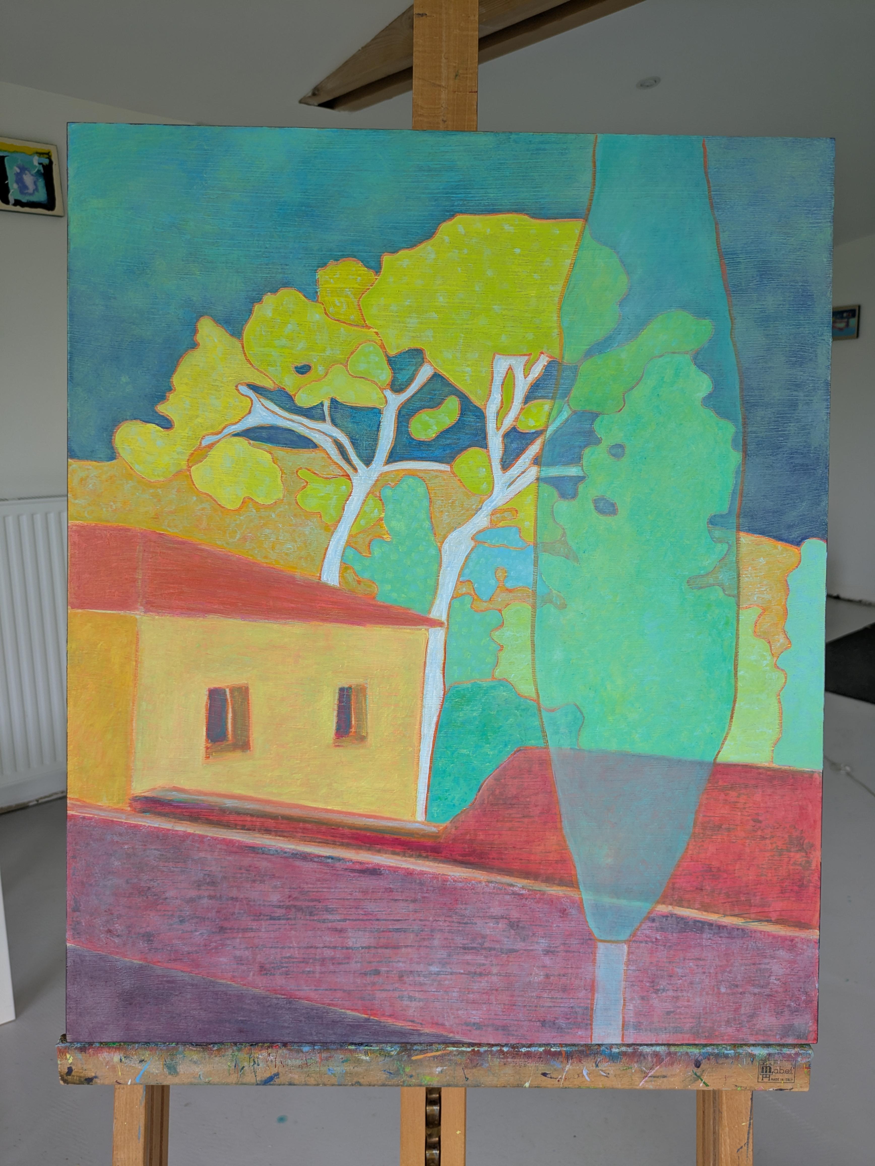L'art Contemporary français par M.-P. Autonne - Les Verts du Mont Ventoux - Painting de Marie-Pierre Autonne