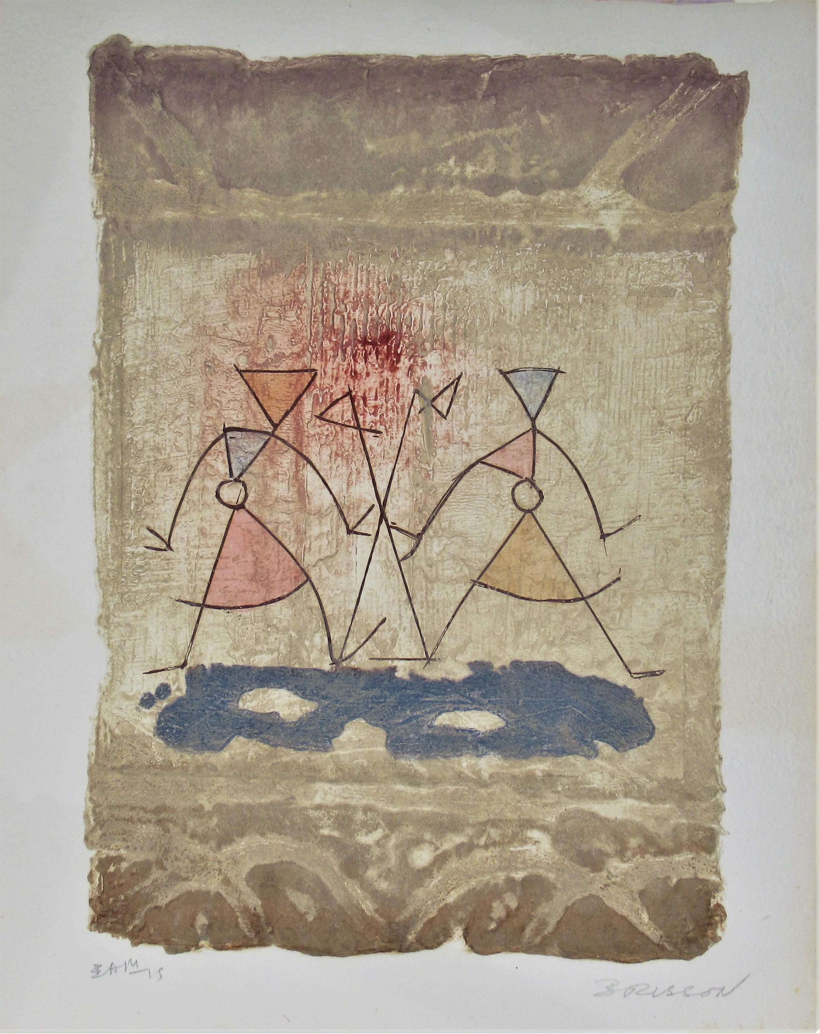 Pierre Marie Brisson Abstract Print - Trois Rythmes Egyptiens III