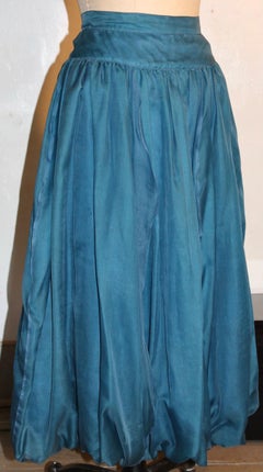 Marie Pierre Tattarachi Blue Silk Skirt Made in France