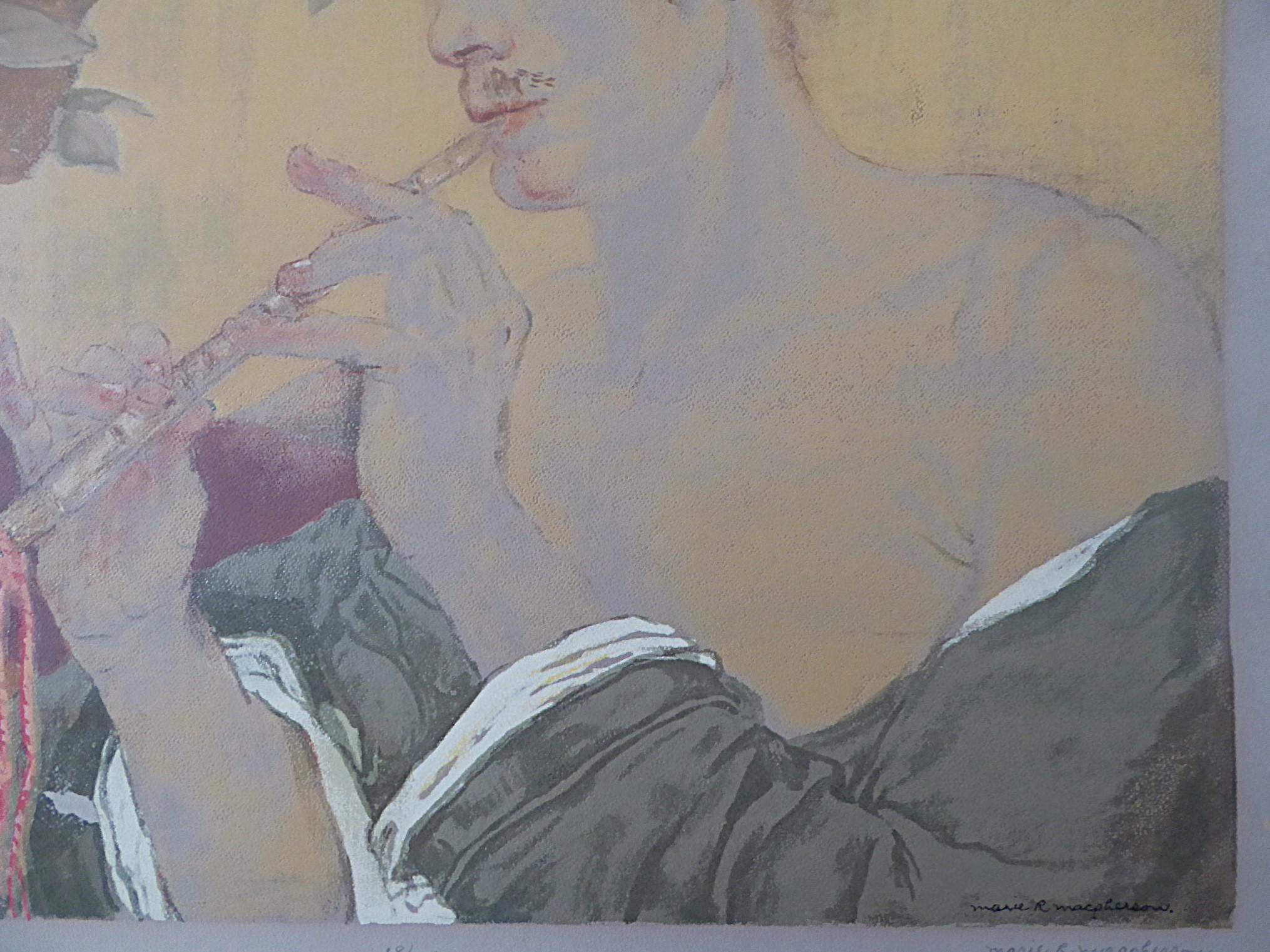 Marie R. MacPherson „Blond Satyr“ Art Deco nummerierter Siebdruck 1940er Jahre im Zustand „Gut“ im Angebot in Miami, FL