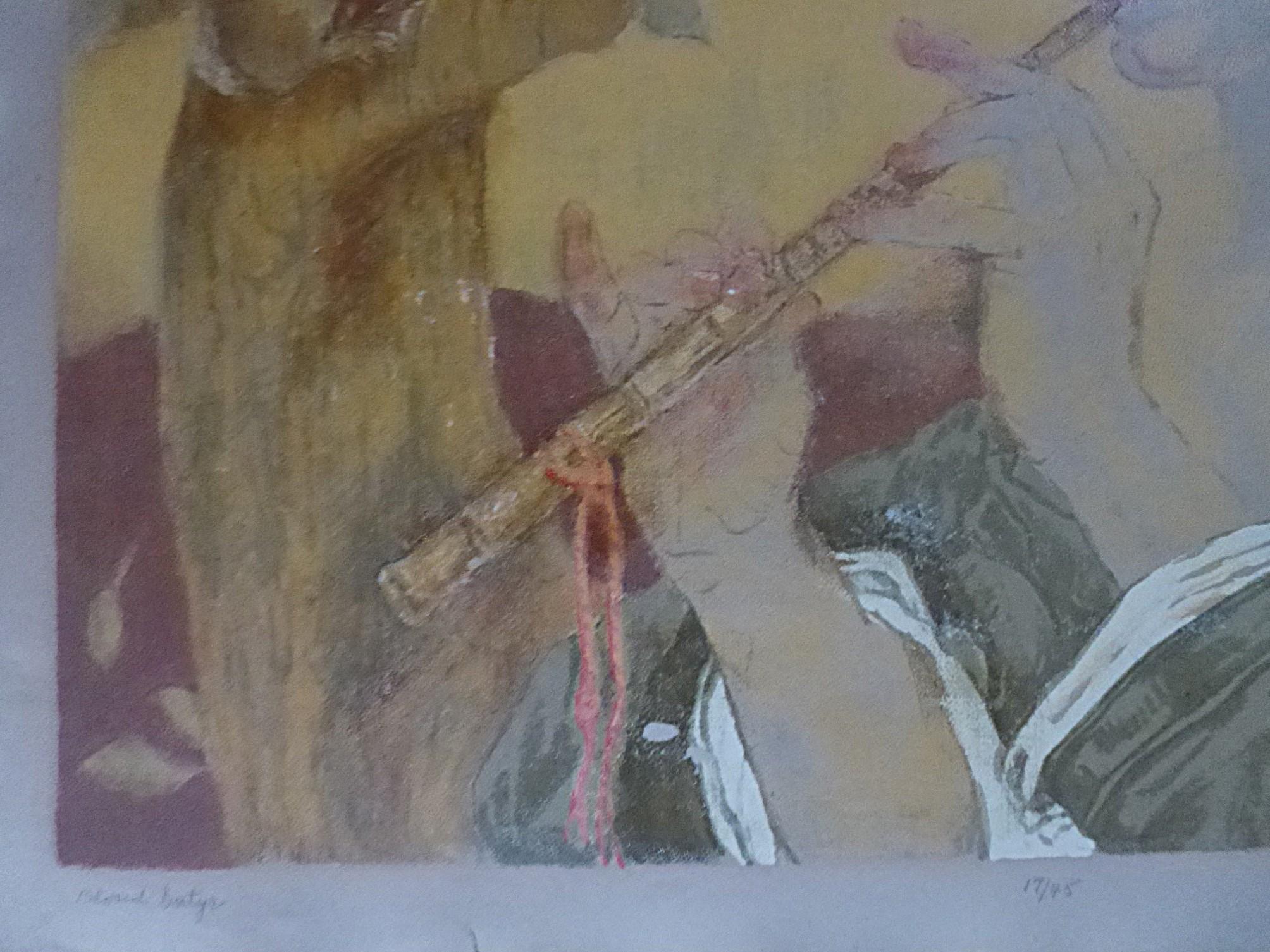 Marie R. MacPherson „Blond Satyr“ Art Deco nummerierter Siebdruck 1940er Jahre (Mitte des 20. Jahrhunderts) im Angebot